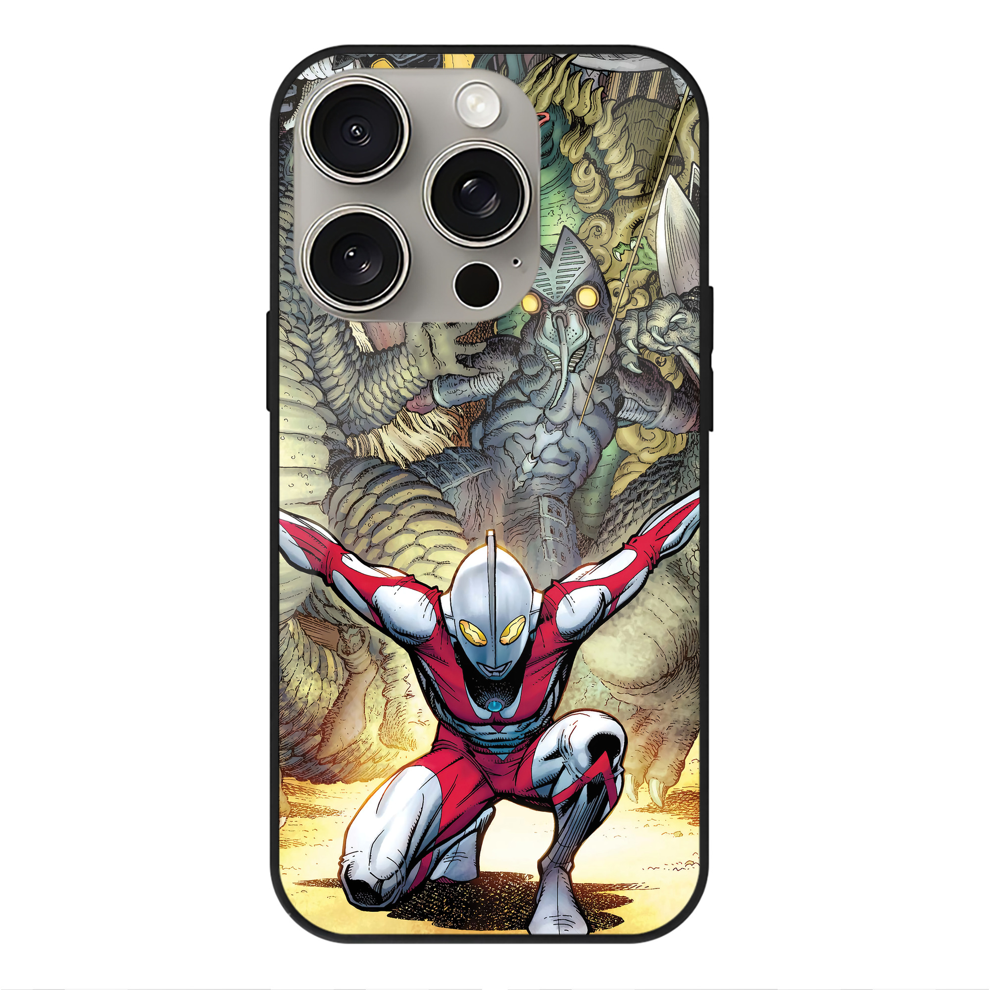 （画像用） ウルトラマン Ultraman 【iPhone15Pro対応】スマホケース 耐衝撃＆黄変防止 背面ガラス