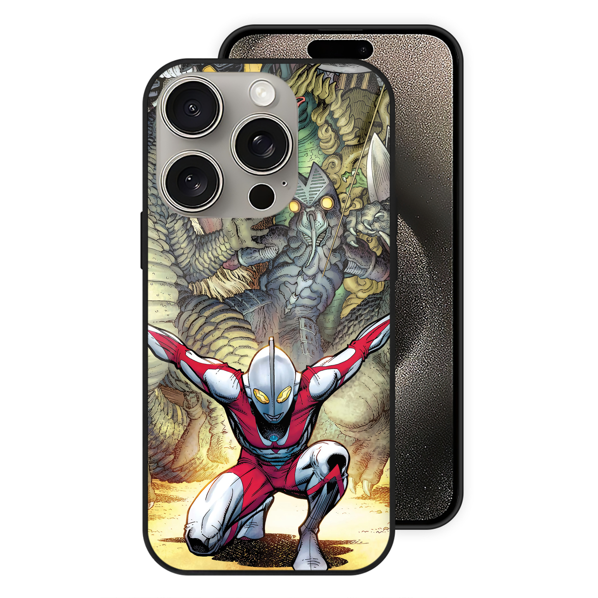 （画像用） ウルトラマン Ultraman 【iPhone15Pro対応】スマホケース 耐衝撃＆黄変防止 背面ガラス