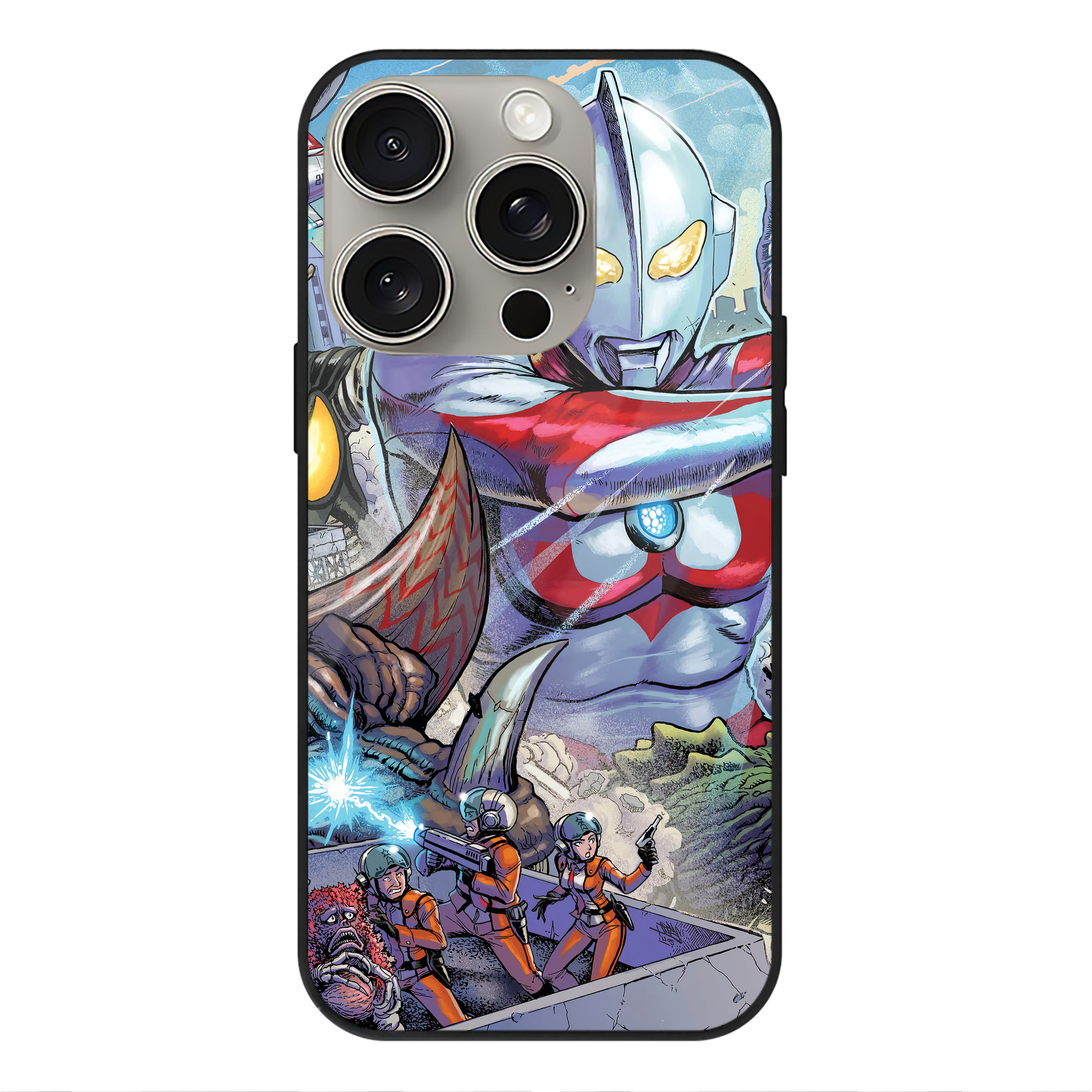 （画像用） ウルトラマン Ultraman 【iPhone15Pro対応】スマホケース 耐衝撃＆黄変防止 背面ガラス