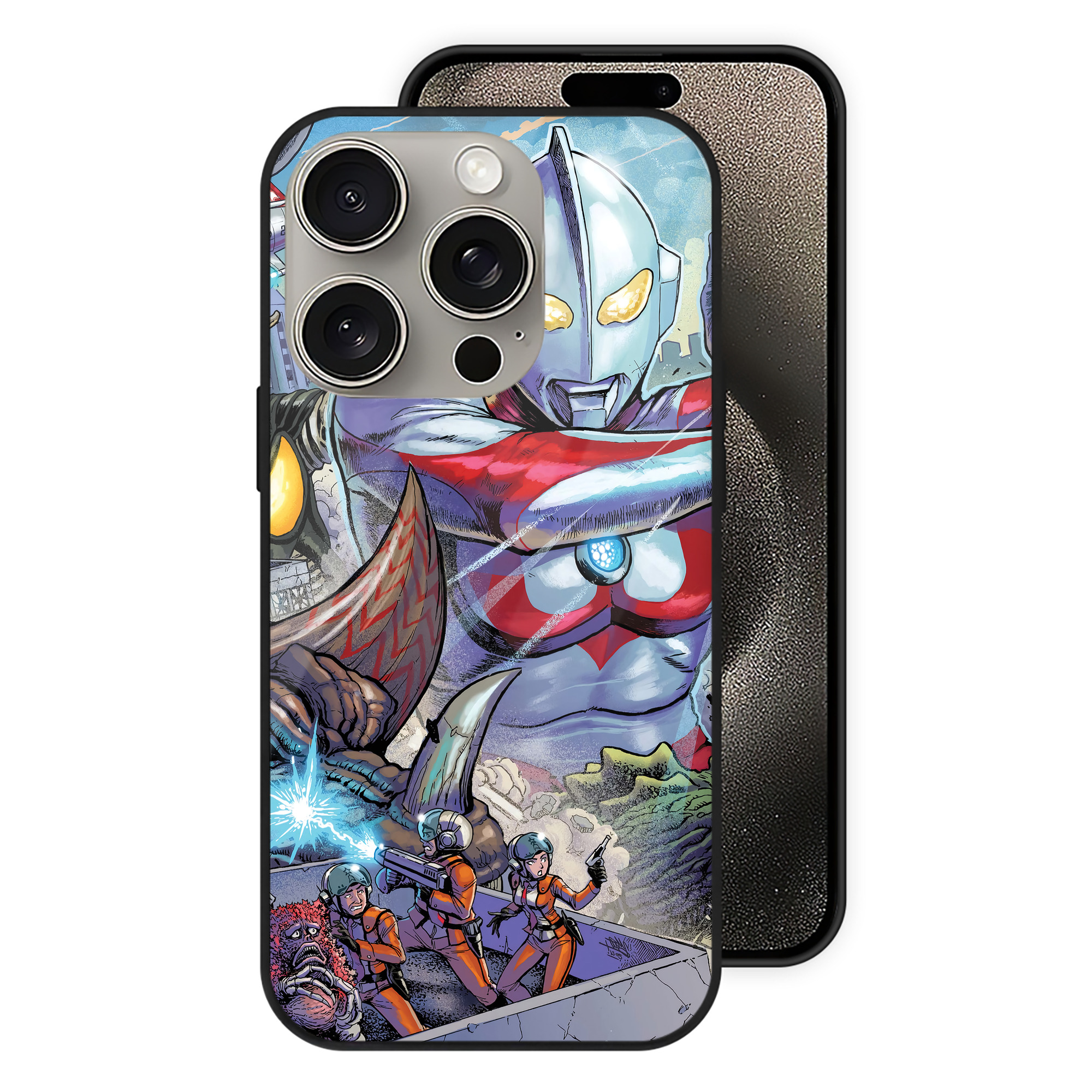 （画像用） ウルトラマン Ultraman 【iPhone15Pro対応】スマホケース 耐衝撃＆黄変防止 背面ガラス