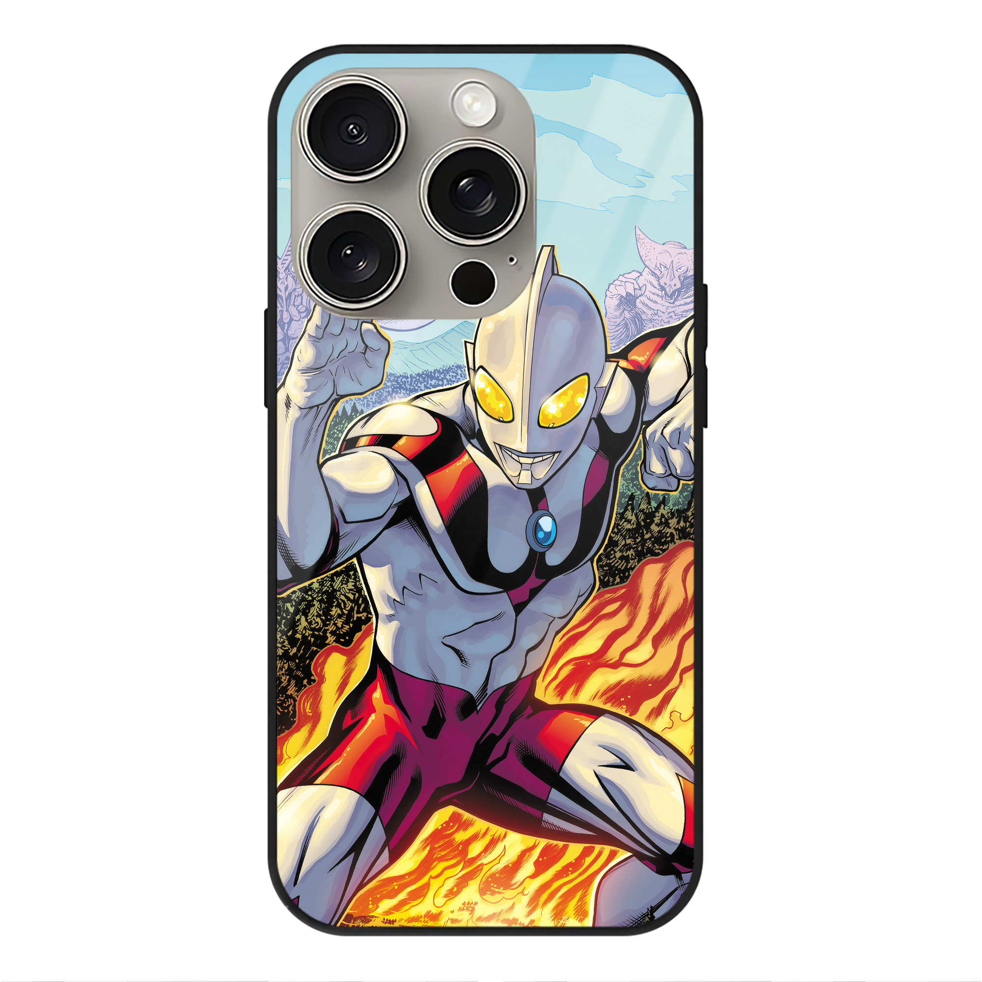 （画像用） ウルトラマン Ultraman 【iPhone15Pro対応】スマホケース 耐衝撃＆黄変防止 背面ガラス
