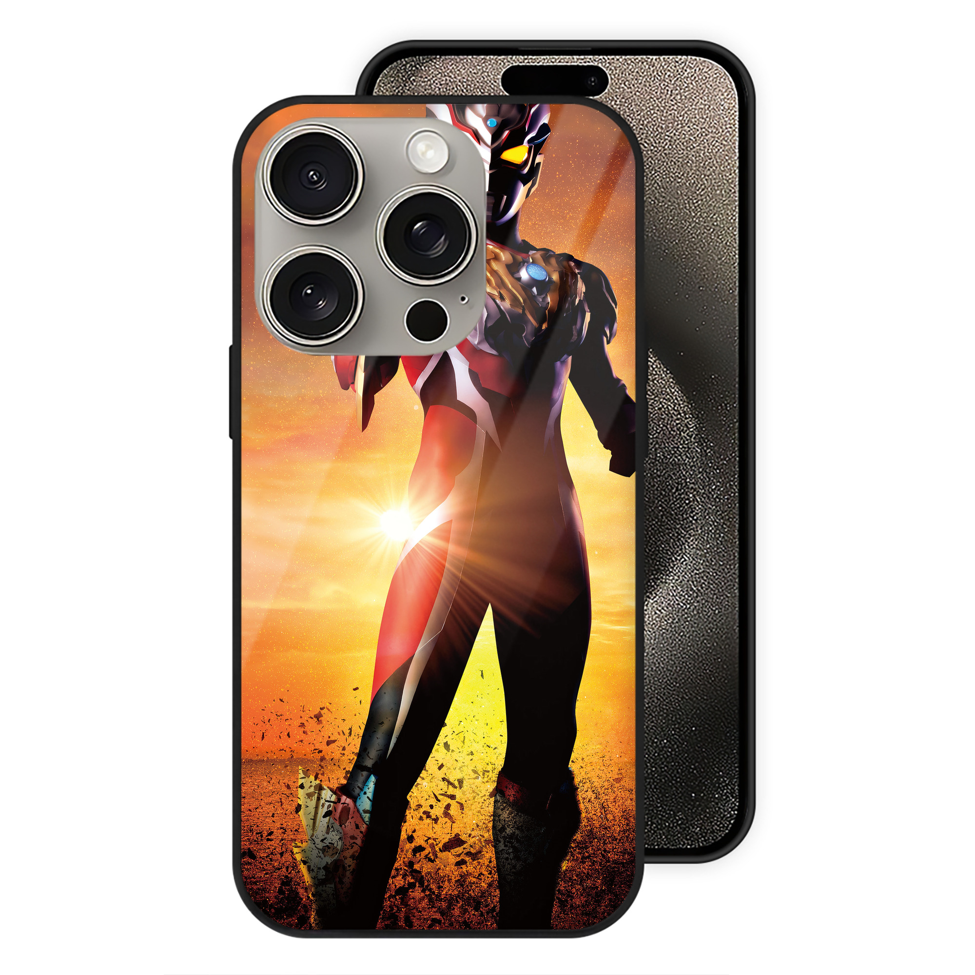（画像用） ウルトラマン Ultraman 【iPhone15Pro対応】スマホケース 耐衝撃＆黄変防止 背面ガラス