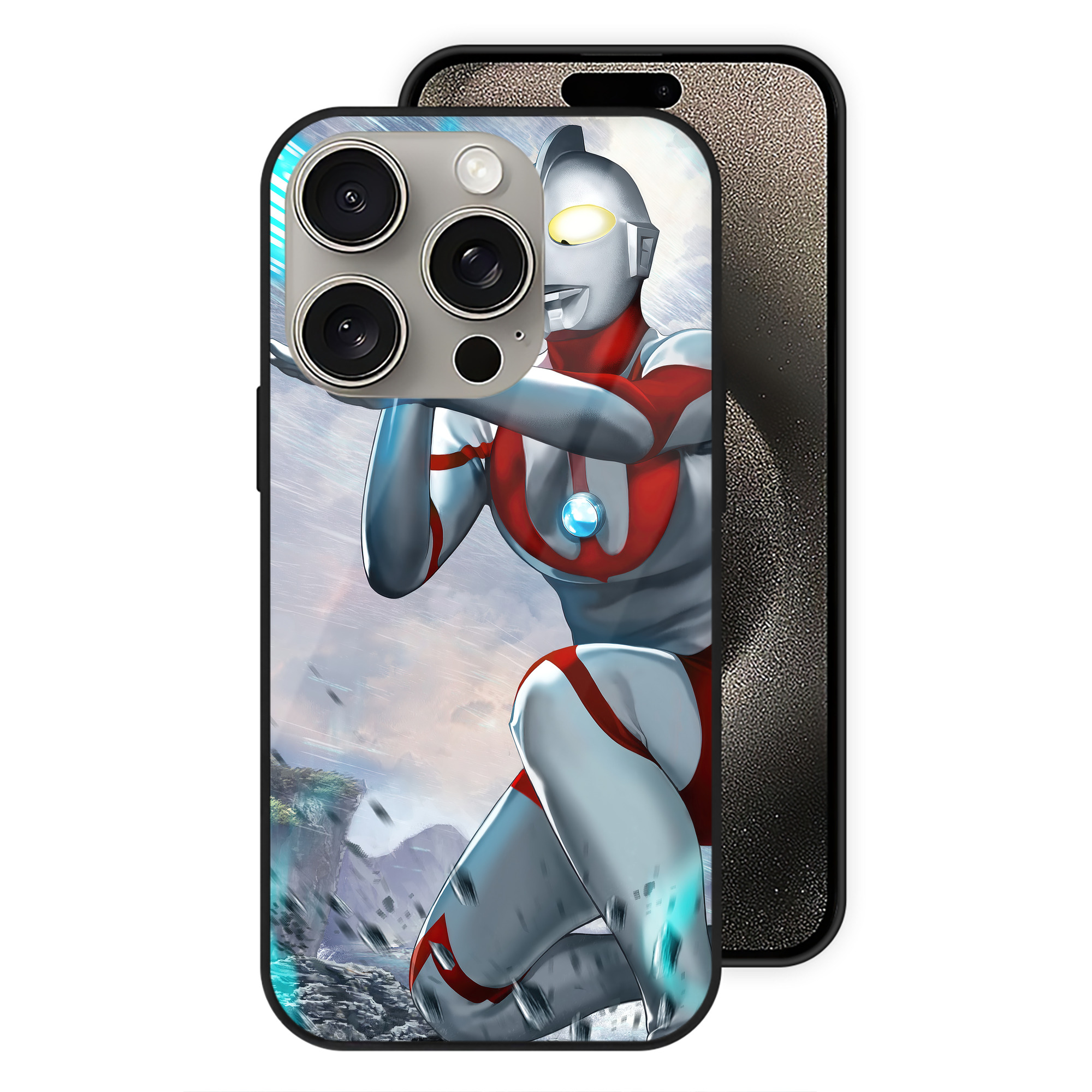 （画像用） ウルトラマン Ultraman 【iPhone15Pro対応】スマホケース 耐衝撃＆黄変防止 背面ガラス