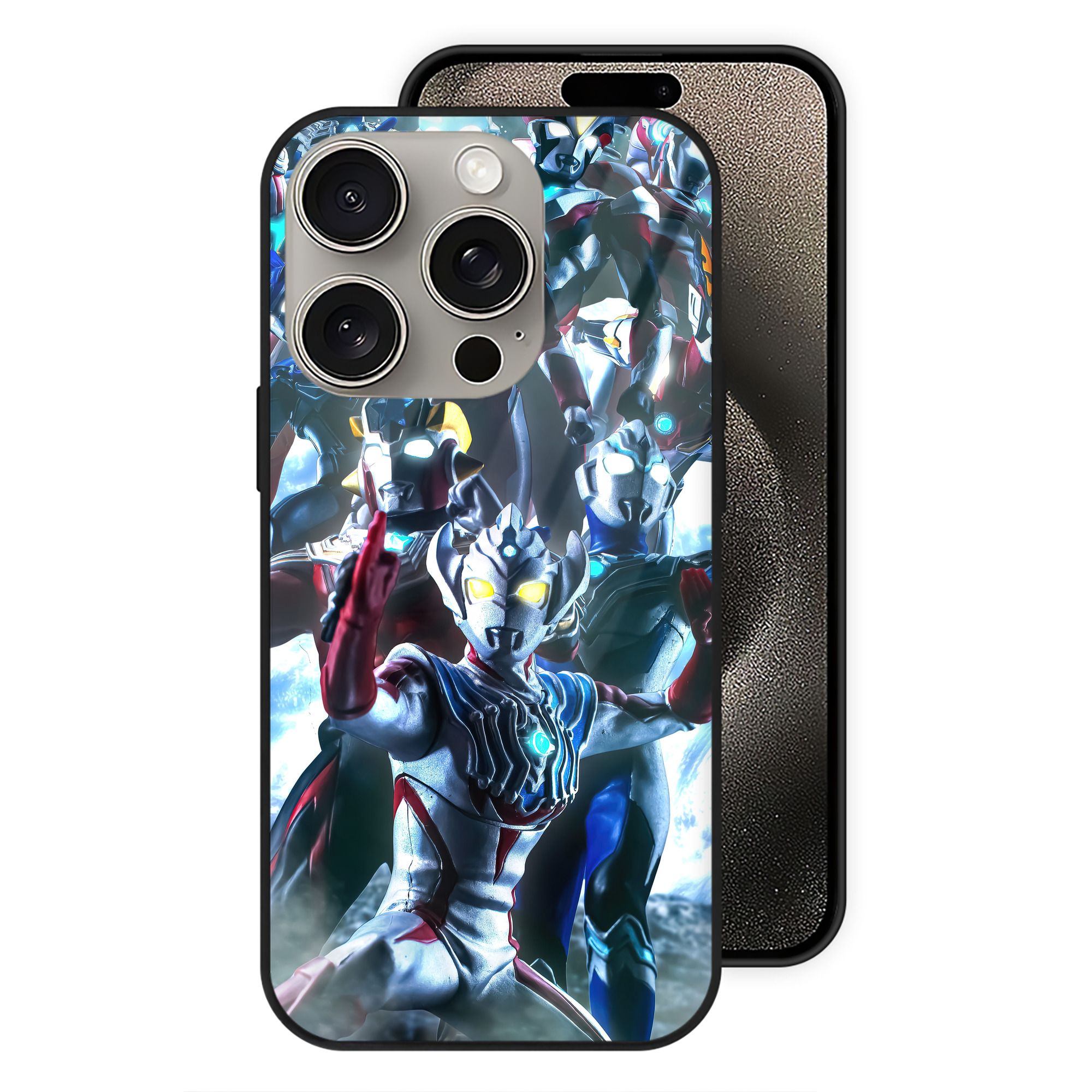 （画像用） ウルトラマン Ultraman 【iPhone15Pro対応】スマホケース 耐衝撃＆黄変防止 背面ガラス