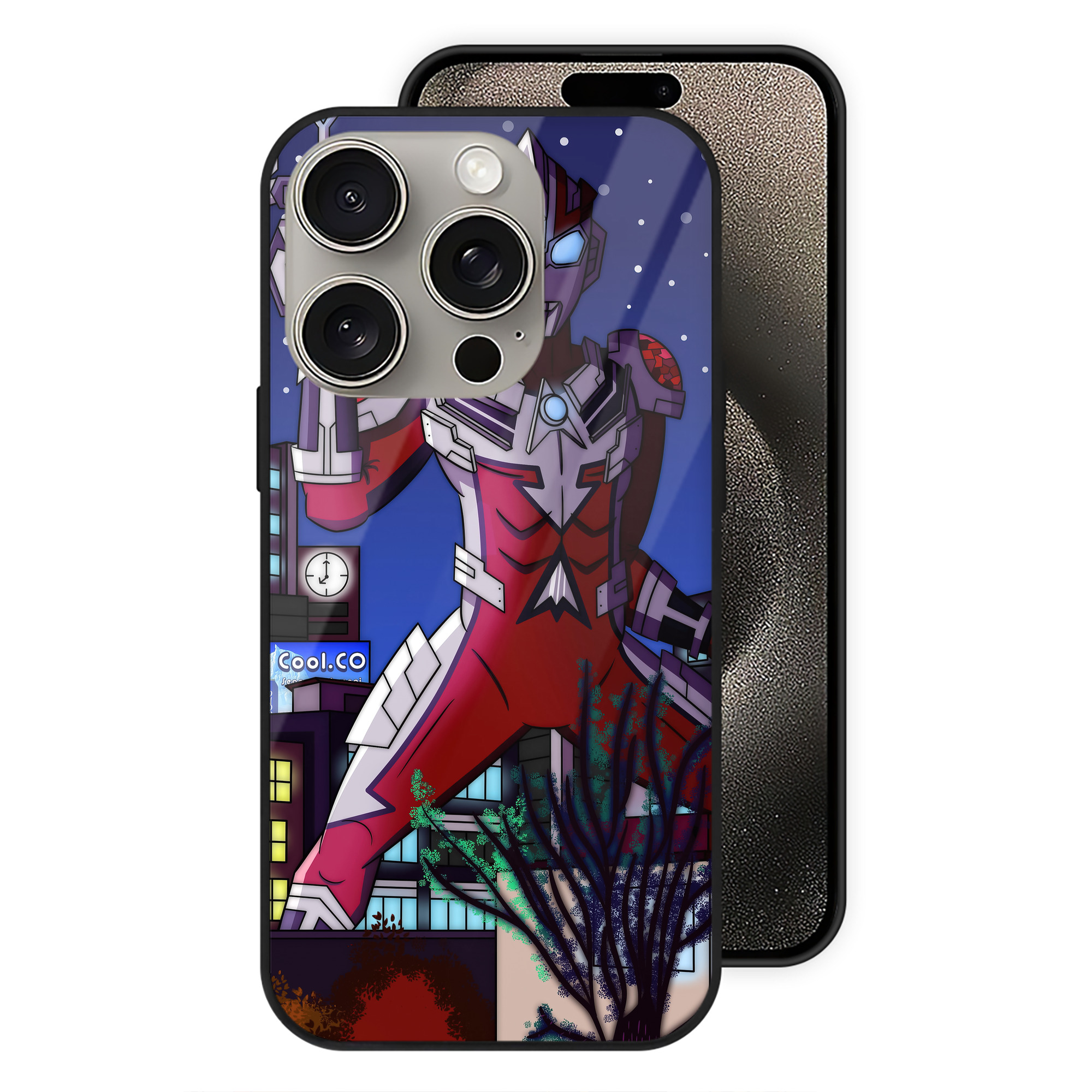 （画像用） ウルトラマン Ultraman 【iPhone15Pro対応】スマホケース 耐衝撃＆黄変防止 背面ガラス