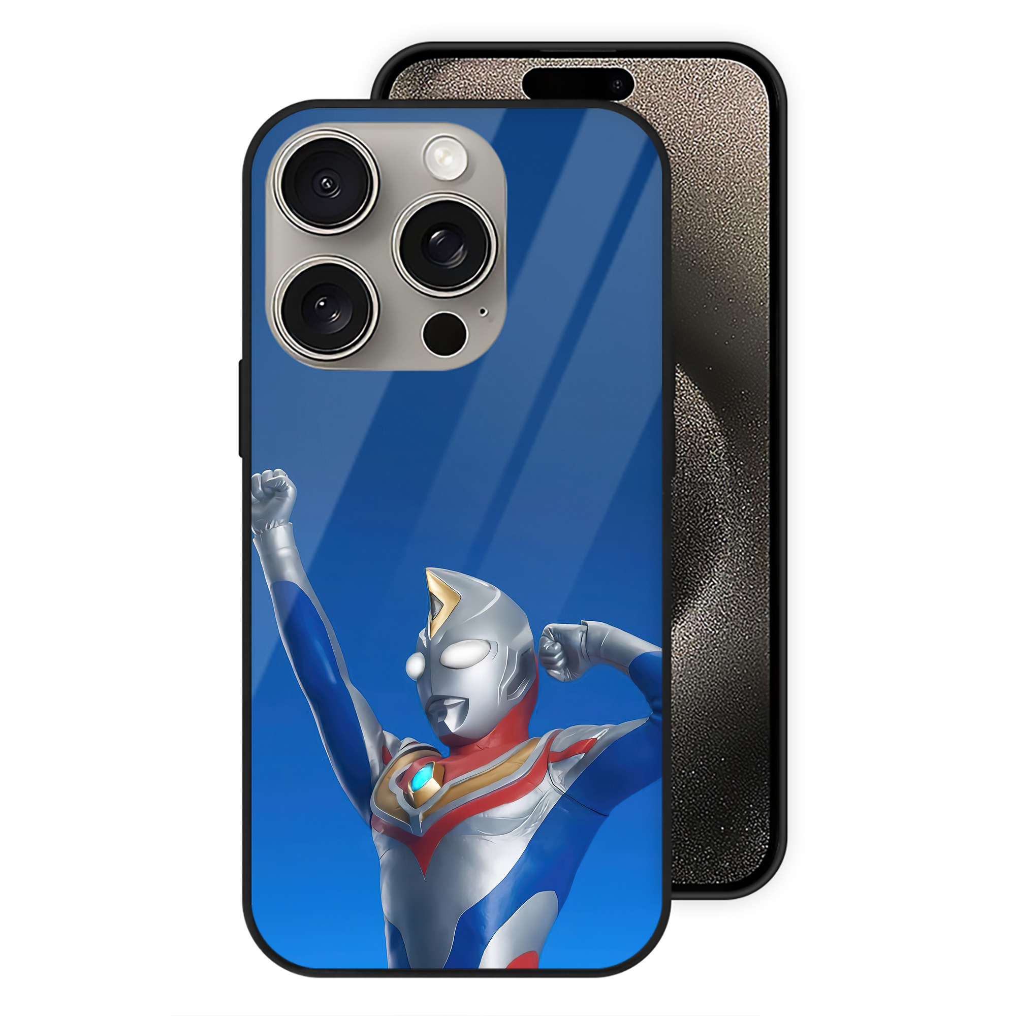 （画像用） ウルトラマン Ultraman 【iPhone15Pro対応】スマホケース 耐衝撃＆黄変防止 背面ガラス