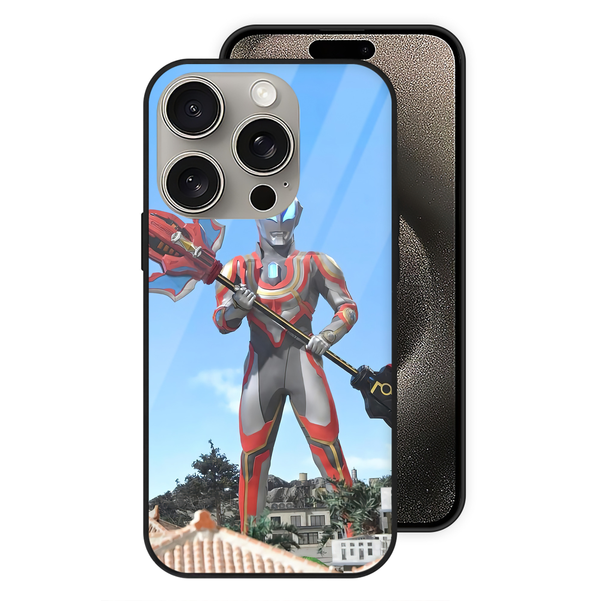 （画像用） ウルトラマン Ultraman 【iPhone15Pro対応】スマホケース 耐衝撃＆黄変防止 背面ガラス