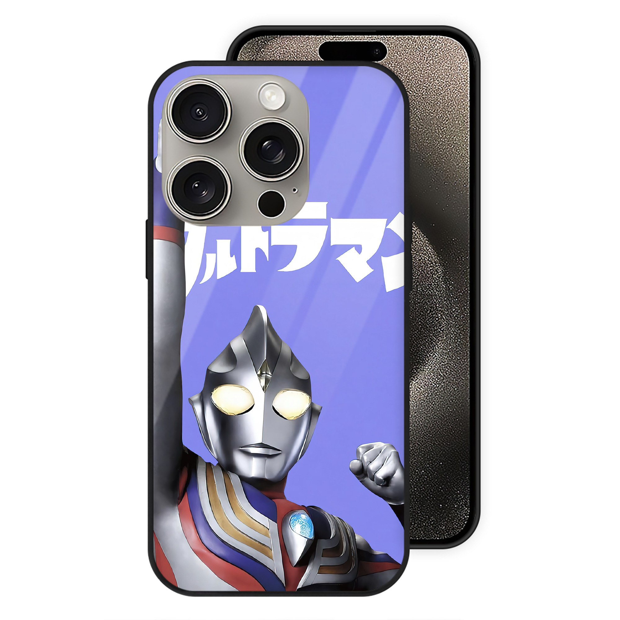 （画像用） ウルトラマン Ultraman 【iPhone15Pro対応】スマホケース 耐衝撃＆黄変防止 背面ガラス