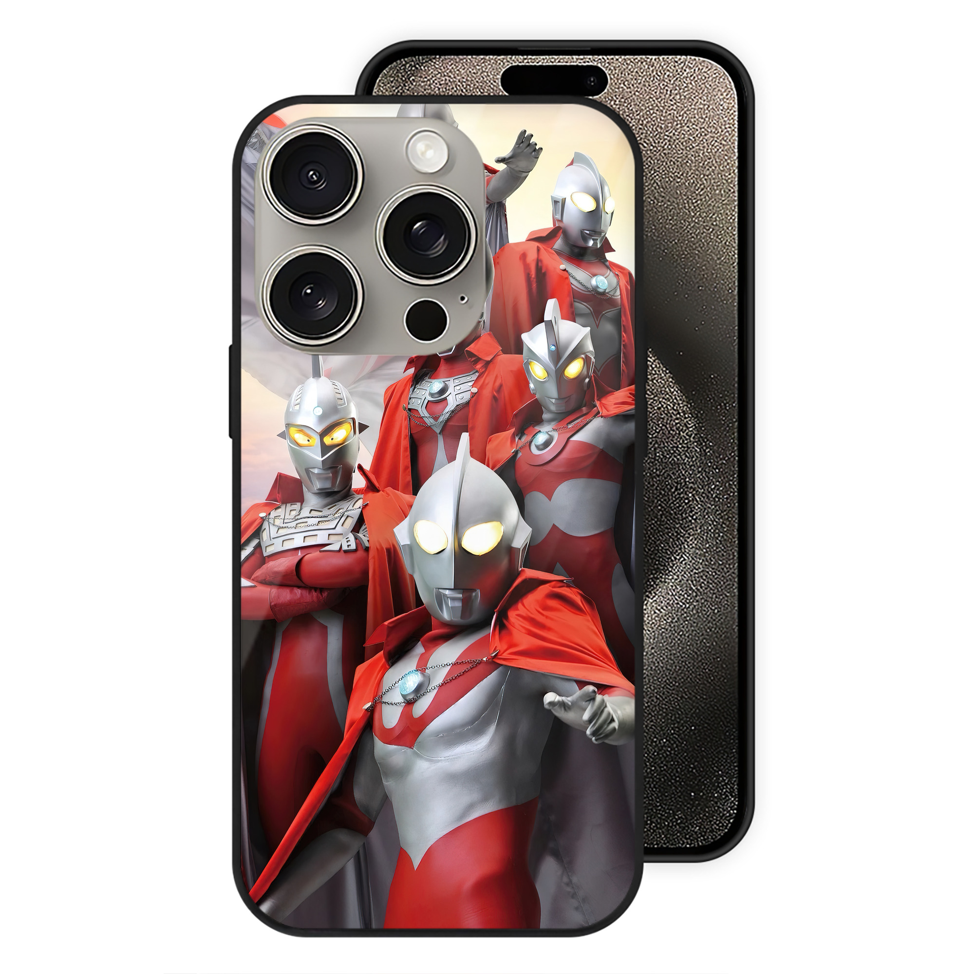 （画像用） ウルトラマン Ultraman 【iPhone15Pro対応】スマホケース 耐衝撃＆黄変防止 背面ガラス
