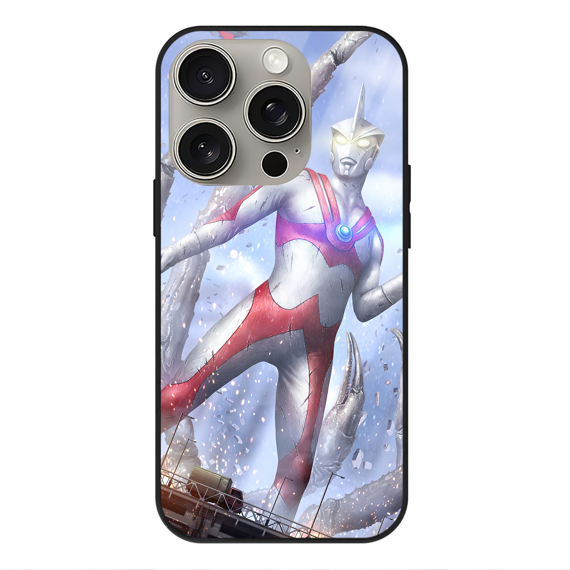 （画像用） ウルトラマン Ultraman 【iPhone15Pro対応】スマホケース 耐衝撃＆黄変防止 背面ガラス