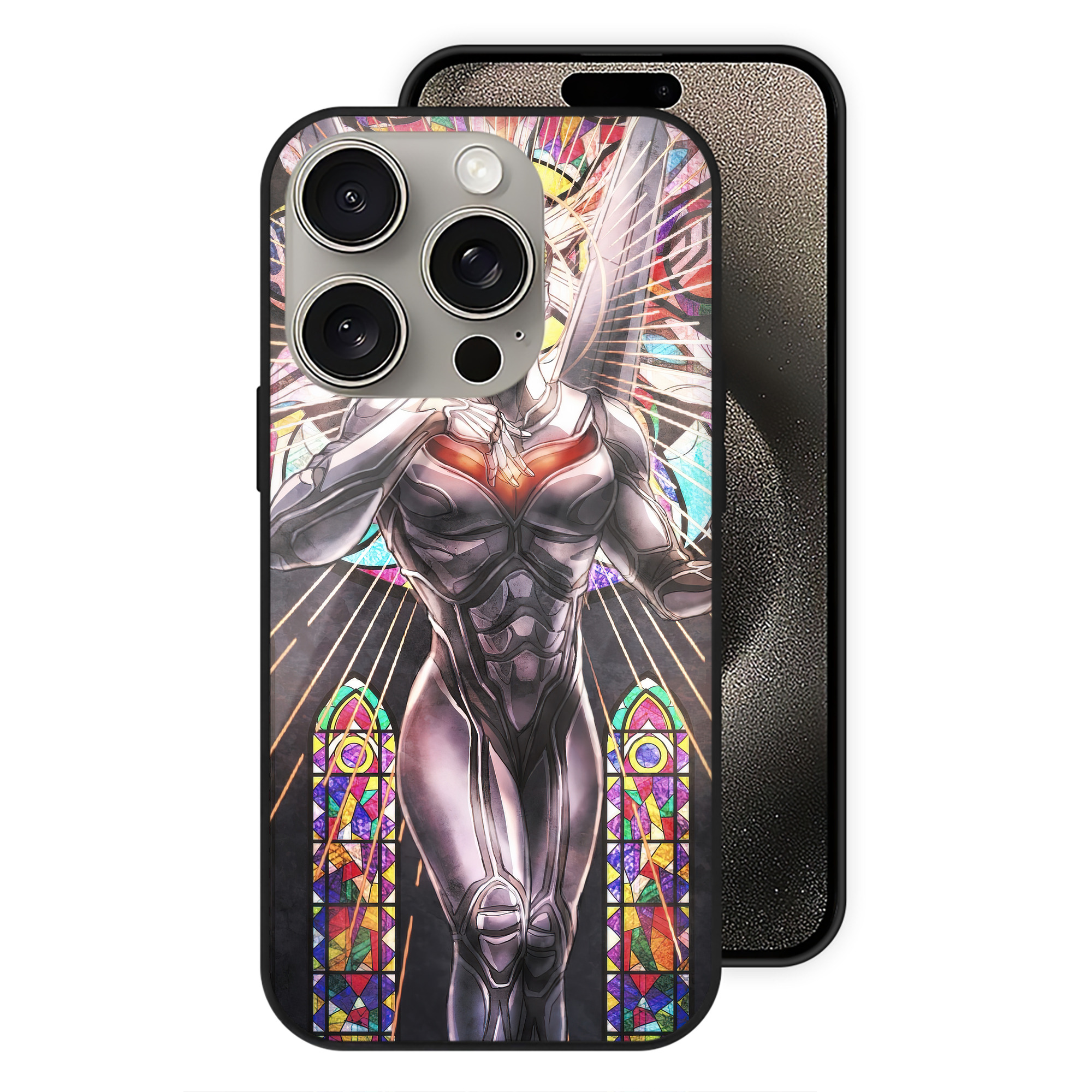 （画像用） ウルトラマン Ultraman 【iPhone15Pro対応】スマホケース 耐衝撃＆黄変防止 背面ガラス