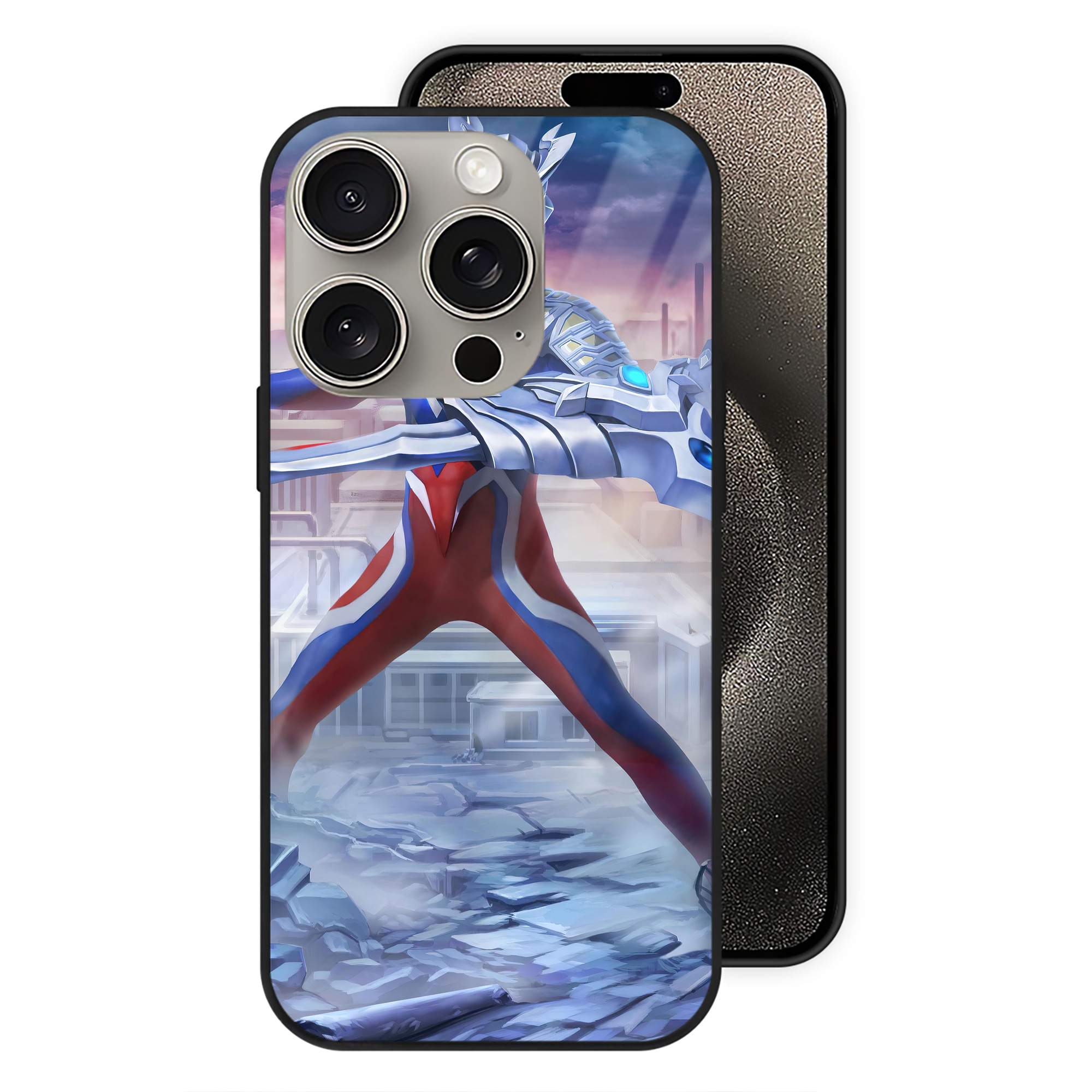 （画像用） ウルトラマン Ultraman 【iPhone15Pro対応】スマホケース 耐衝撃＆黄変防止 背面ガラス