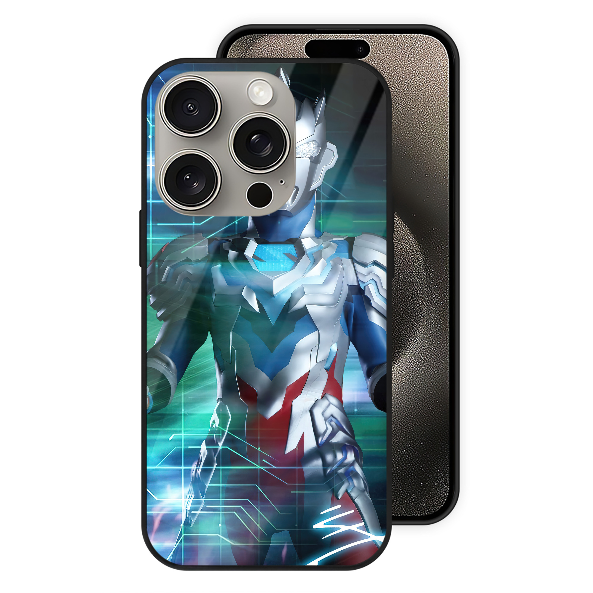 （画像用） ウルトラマン Ultraman 【iPhone15Pro対応】スマホケース 耐衝撃＆黄変防止 背面ガラス