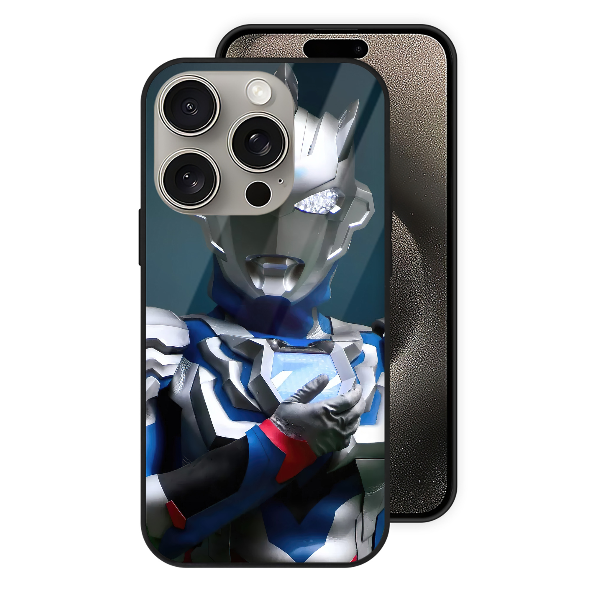 （画像用） ウルトラマン Ultraman 【iPhone15Pro対応】スマホケース 耐衝撃＆黄変防止 背面ガラス