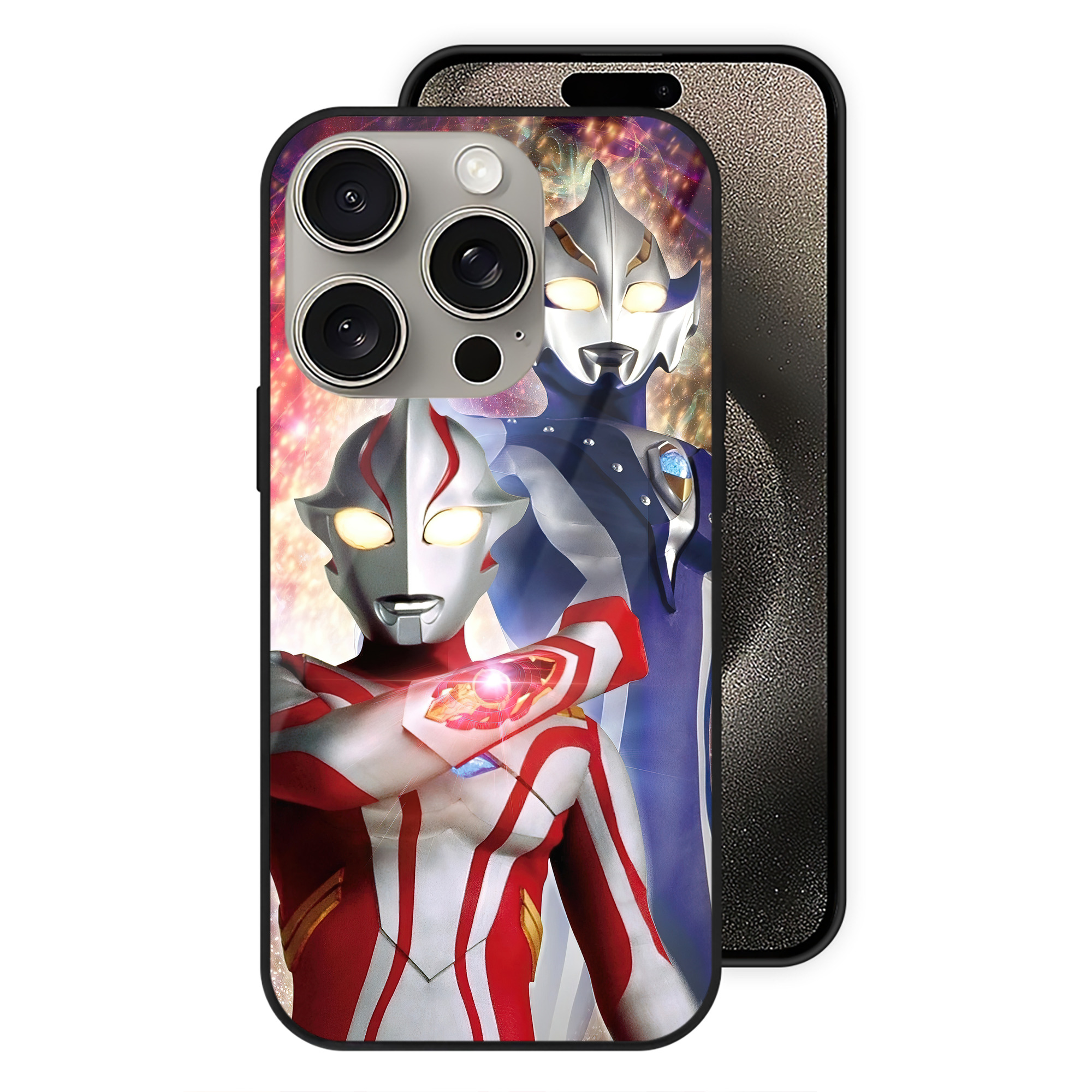 （画像用） ウルトラマン Ultraman 【iPhone15Pro対応】スマホケース 耐衝撃＆黄変防止 背面ガラス