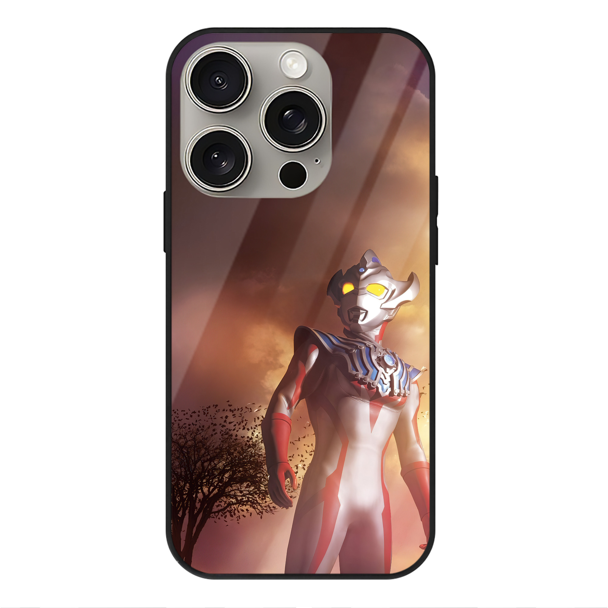 （画像用） ウルトラマン Ultraman 【iPhone15Pro対応】スマホケース 耐衝撃＆黄変防止 背面ガラス