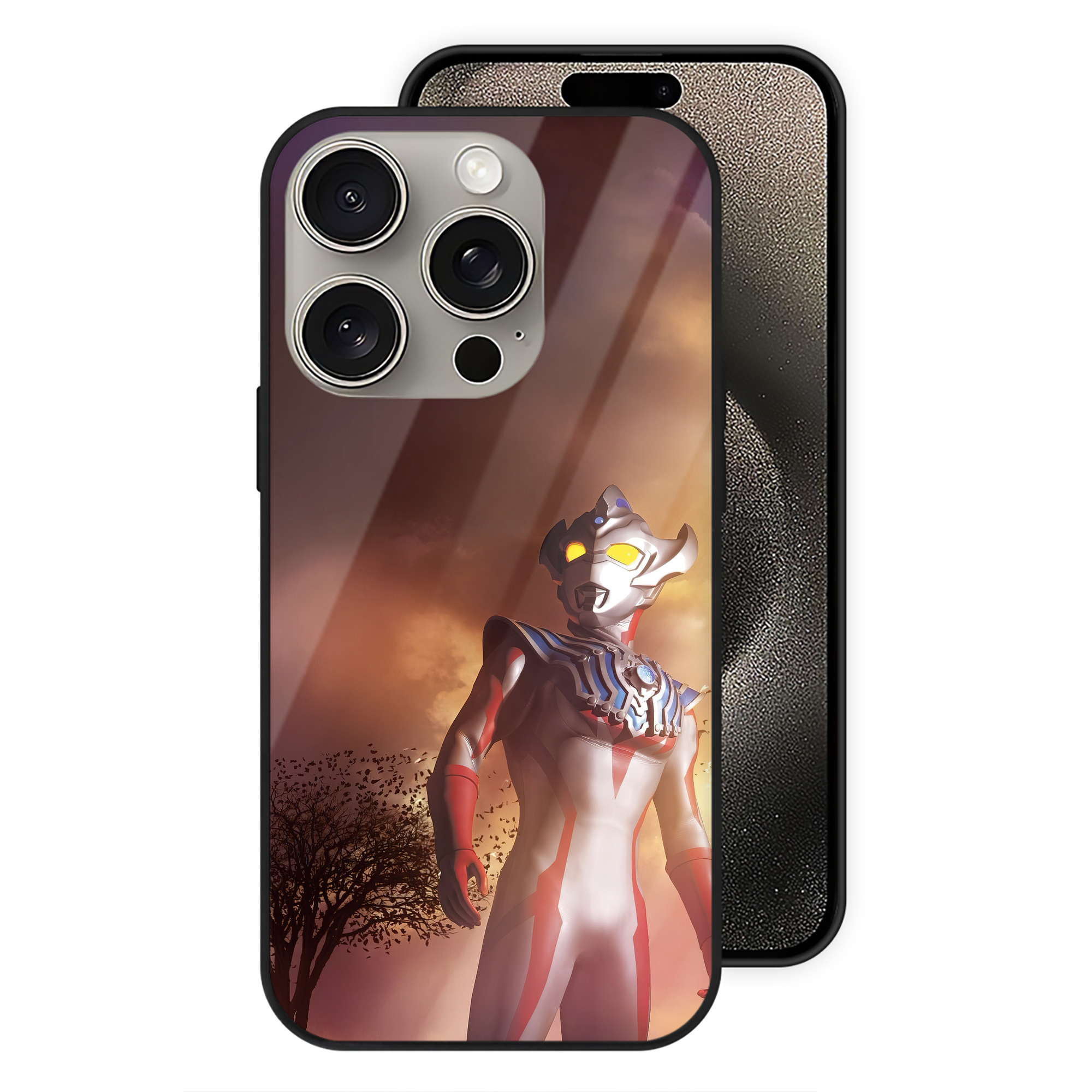 （画像用） ウルトラマン Ultraman 【iPhone15Pro対応】スマホケース 耐衝撃＆黄変防止 背面ガラス
