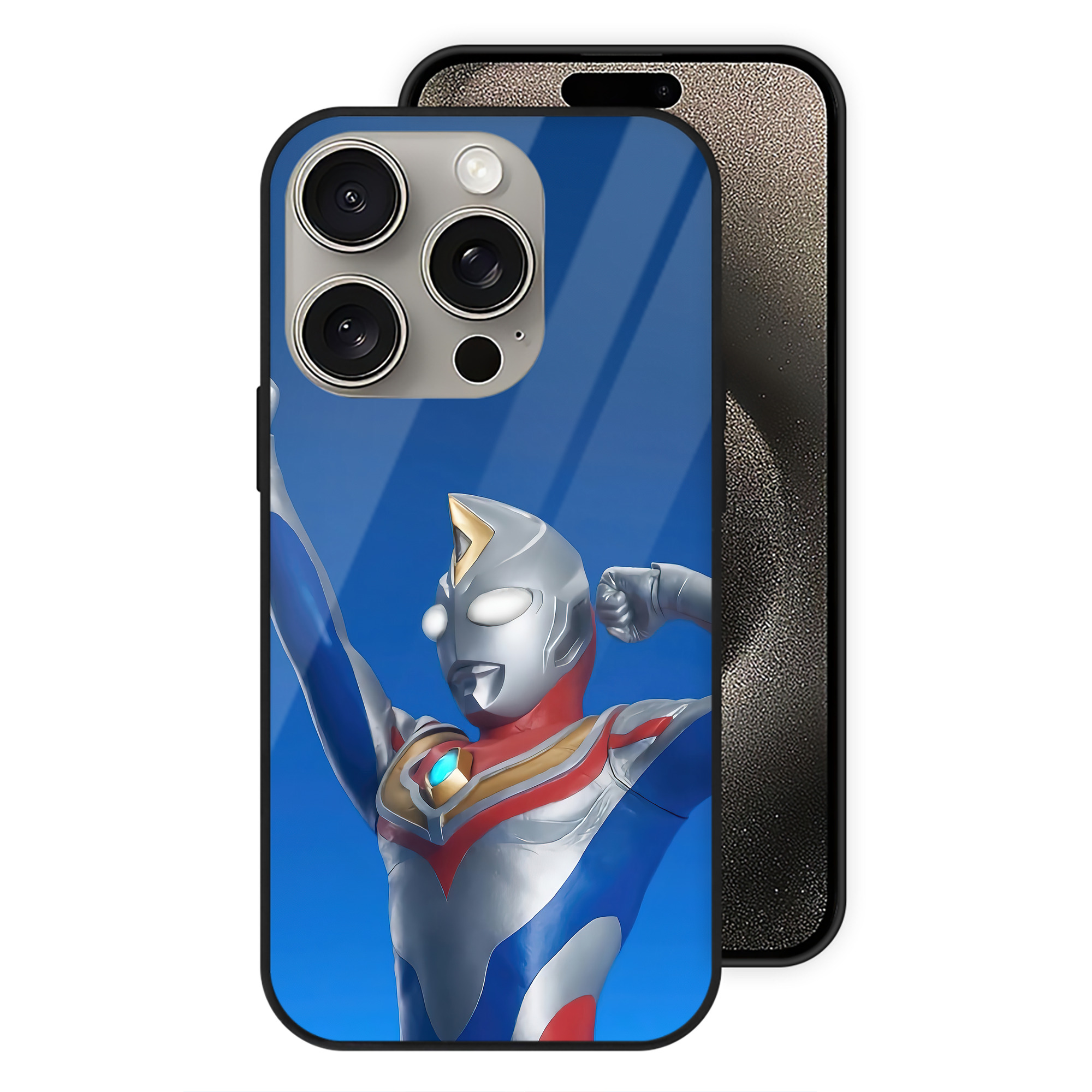 （画像用） ウルトラマン Ultraman 【iPhone15Pro対応】スマホケース 耐衝撃＆黄変防止 背面ガラス