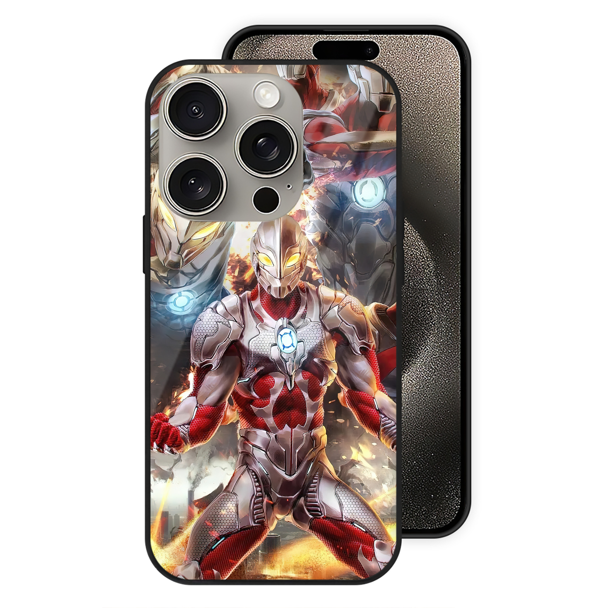 （画像用） ウルトラマン Ultraman 【iPhone15Pro対応】スマホケース 耐衝撃＆黄変防止 背面ガラス
