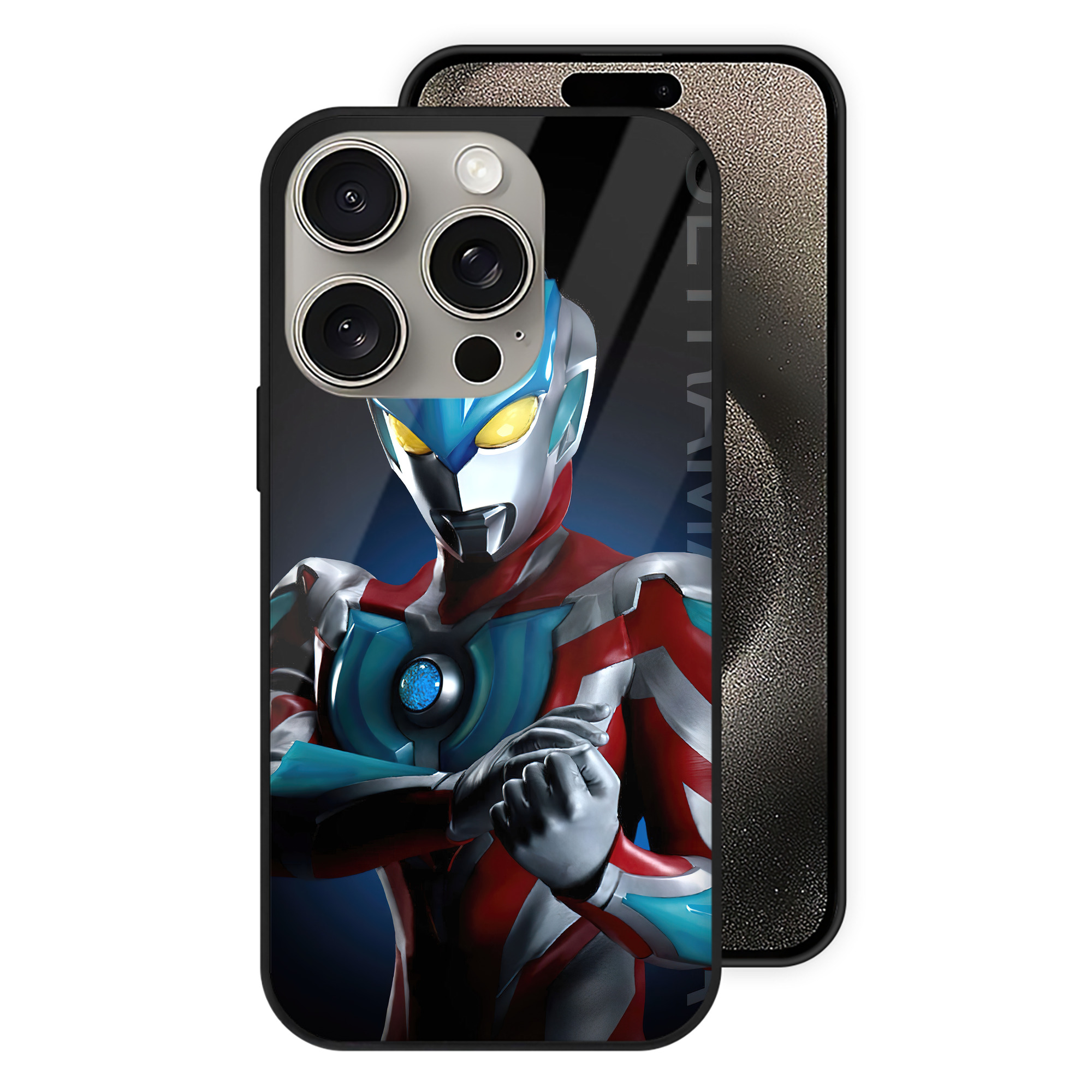 （画像用） ウルトラマン Ultraman 【iPhone15Pro対応】スマホケース 耐衝撃＆黄変防止 背面ガラス