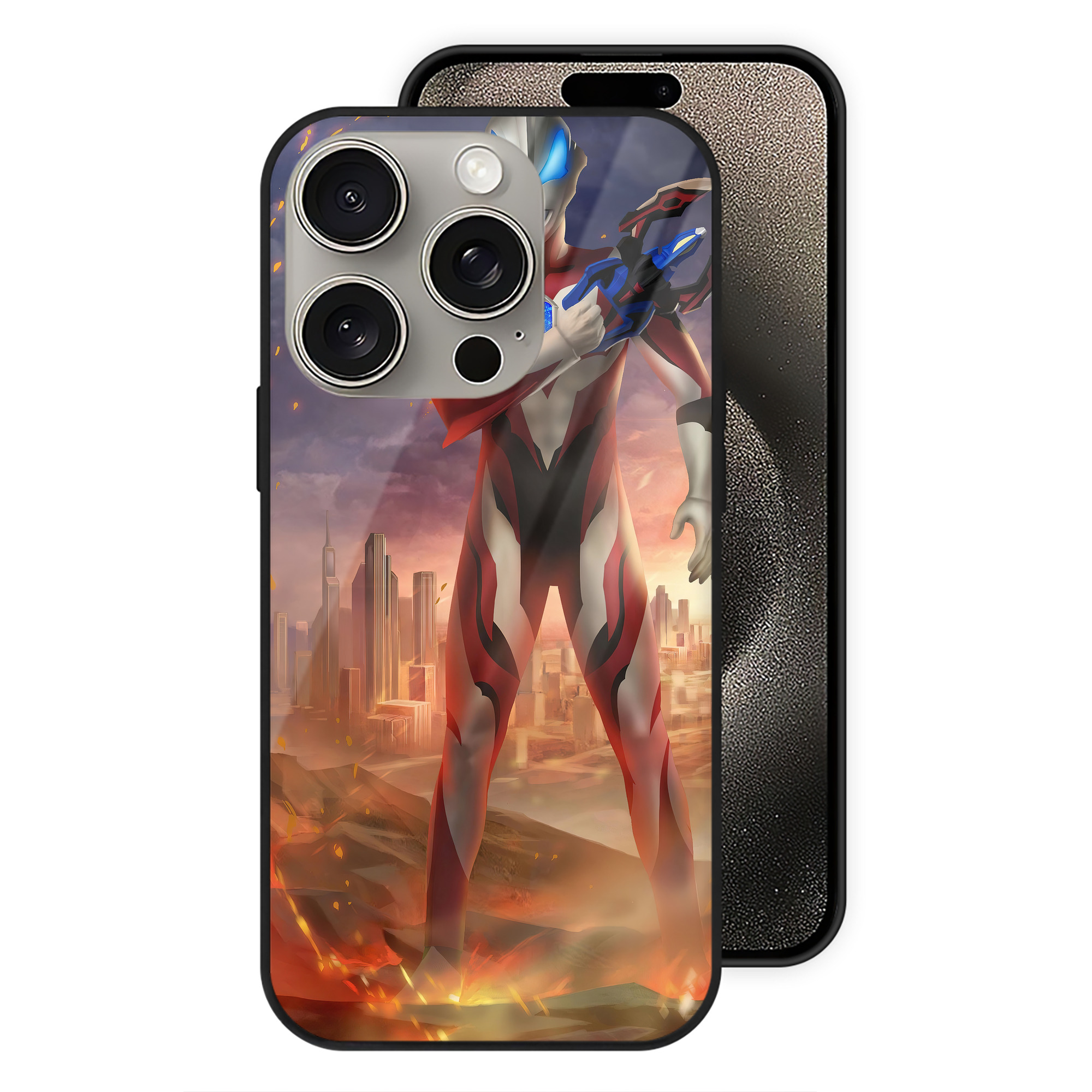 （画像用） ウルトラマン Ultraman 【iPhone15Pro対応】スマホケース 耐衝撃＆黄変防止 背面ガラス