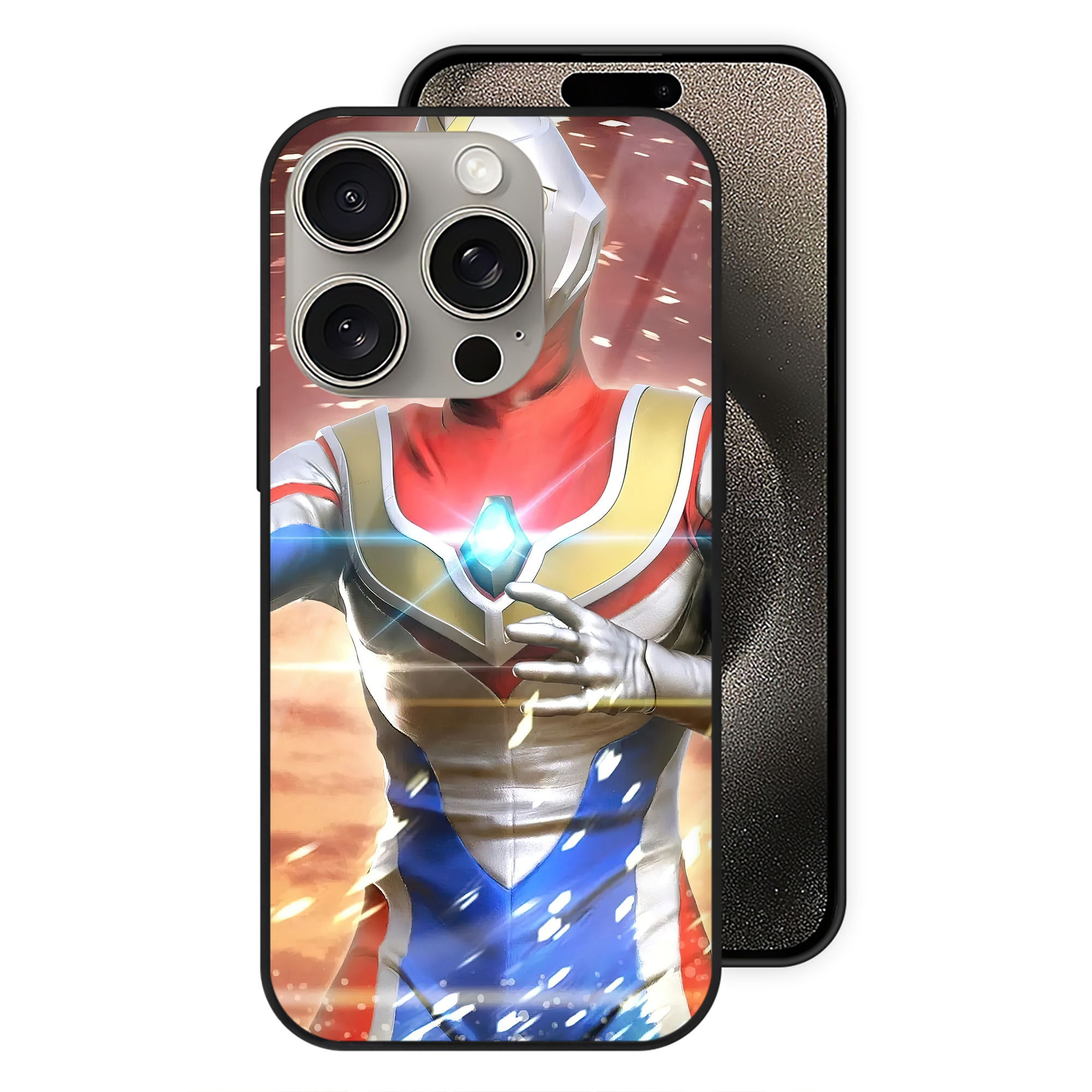 （画像用） ウルトラマン Ultraman 【iPhone15Pro対応】スマホケース 耐衝撃＆黄変防止 背面ガラス