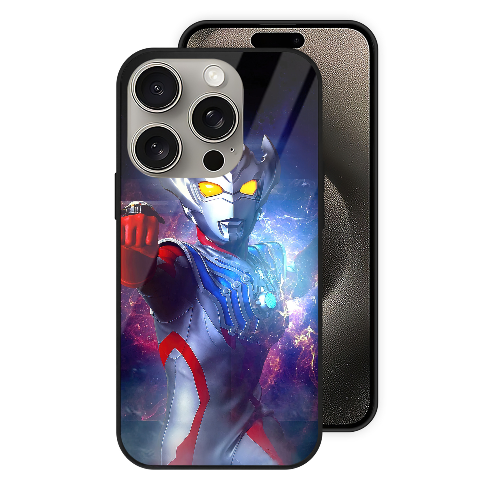 （画像用） ウルトラマン Ultraman 【iPhone15Pro対応】スマホケース 耐衝撃＆黄変防止 背面ガラス