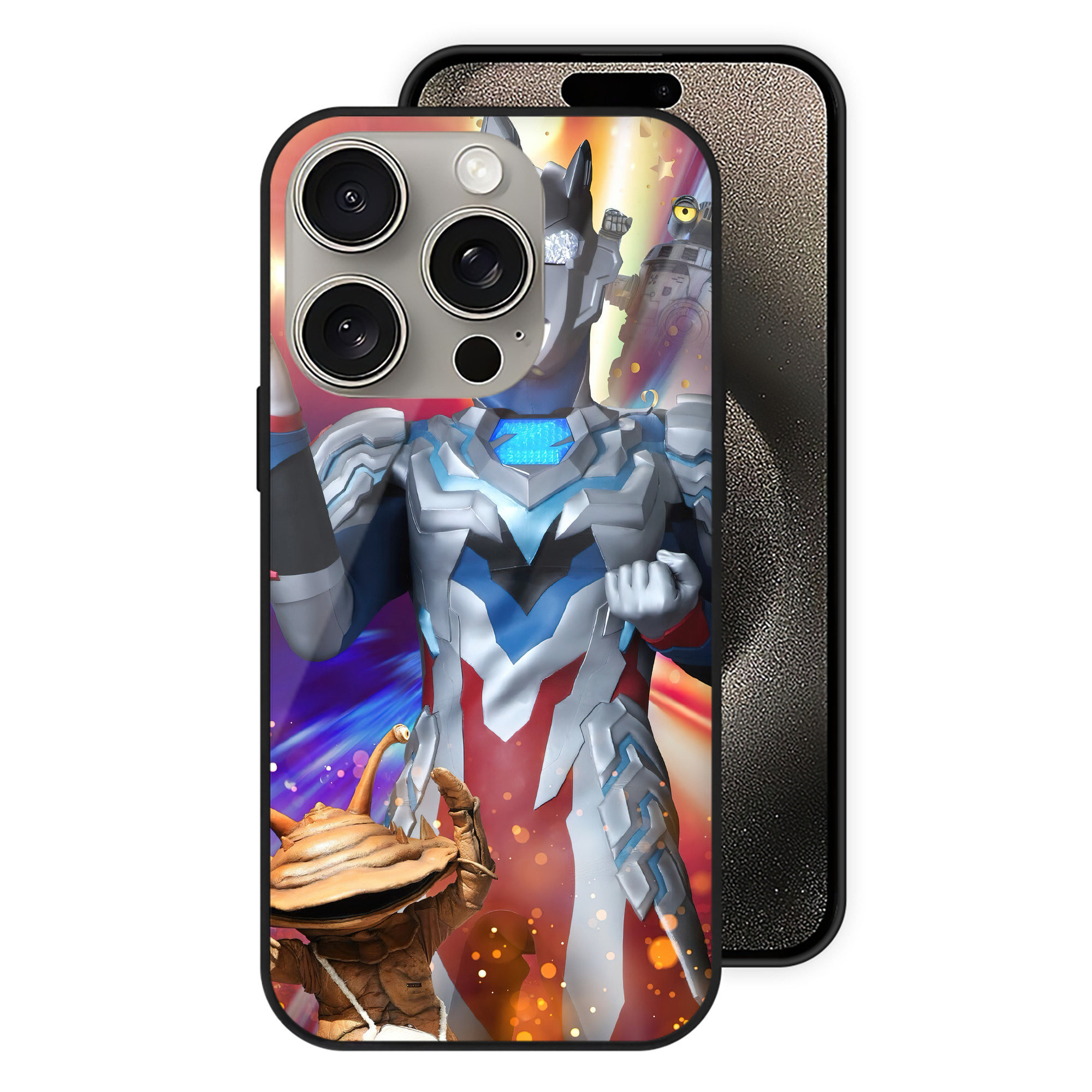 （画像用） ウルトラマン Ultraman 【iPhone15Pro対応】スマホケース 耐衝撃＆黄変防止 背面ガラス