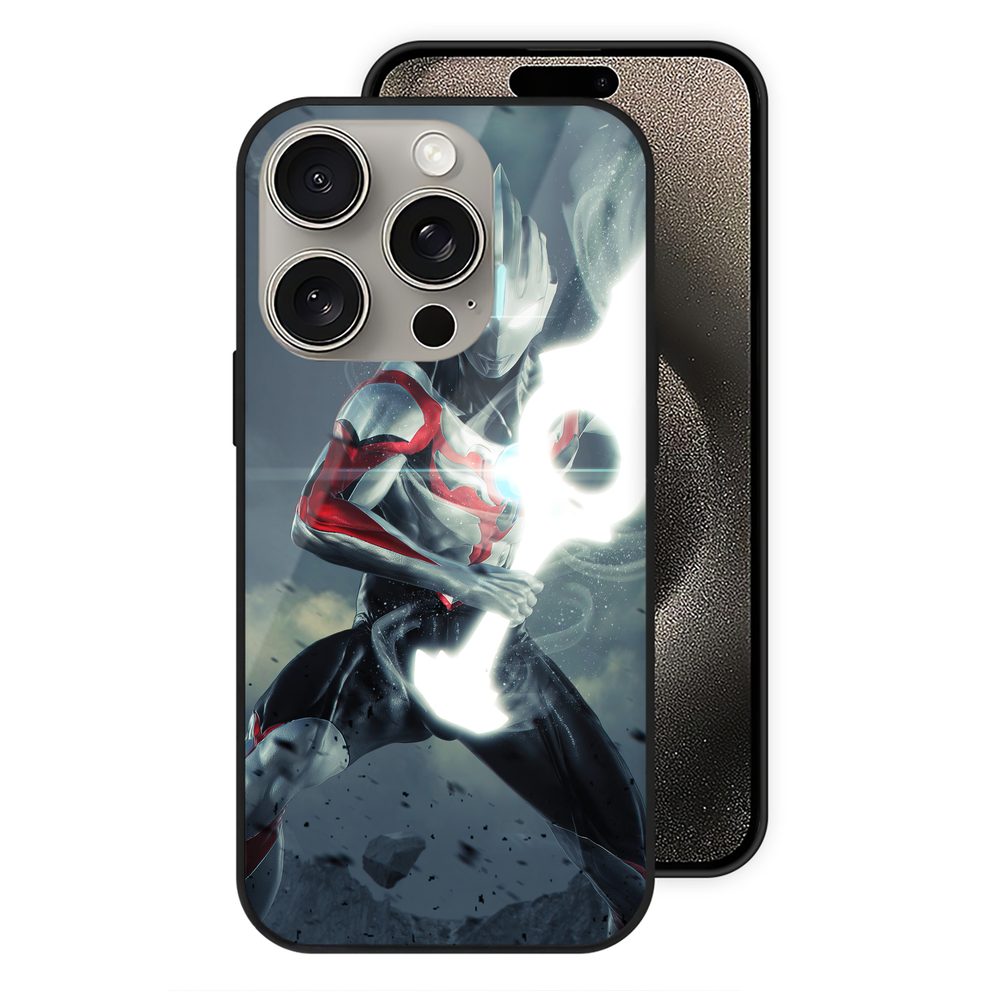 （画像用） ウルトラマン Ultraman 【iPhone15Pro対応】スマホケース 耐衝撃＆黄変防止 背面ガラス