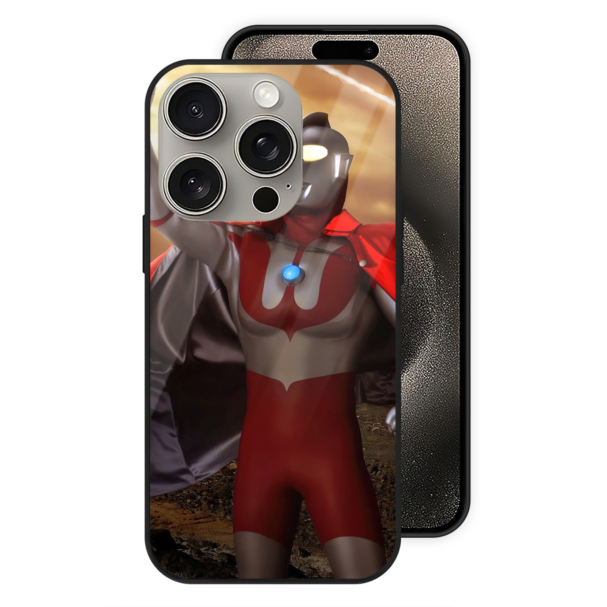 （画像用） ウルトラマン Ultraman 【iPhone15Pro対応】スマホケース 耐衝撃＆黄変防止 背面ガラス