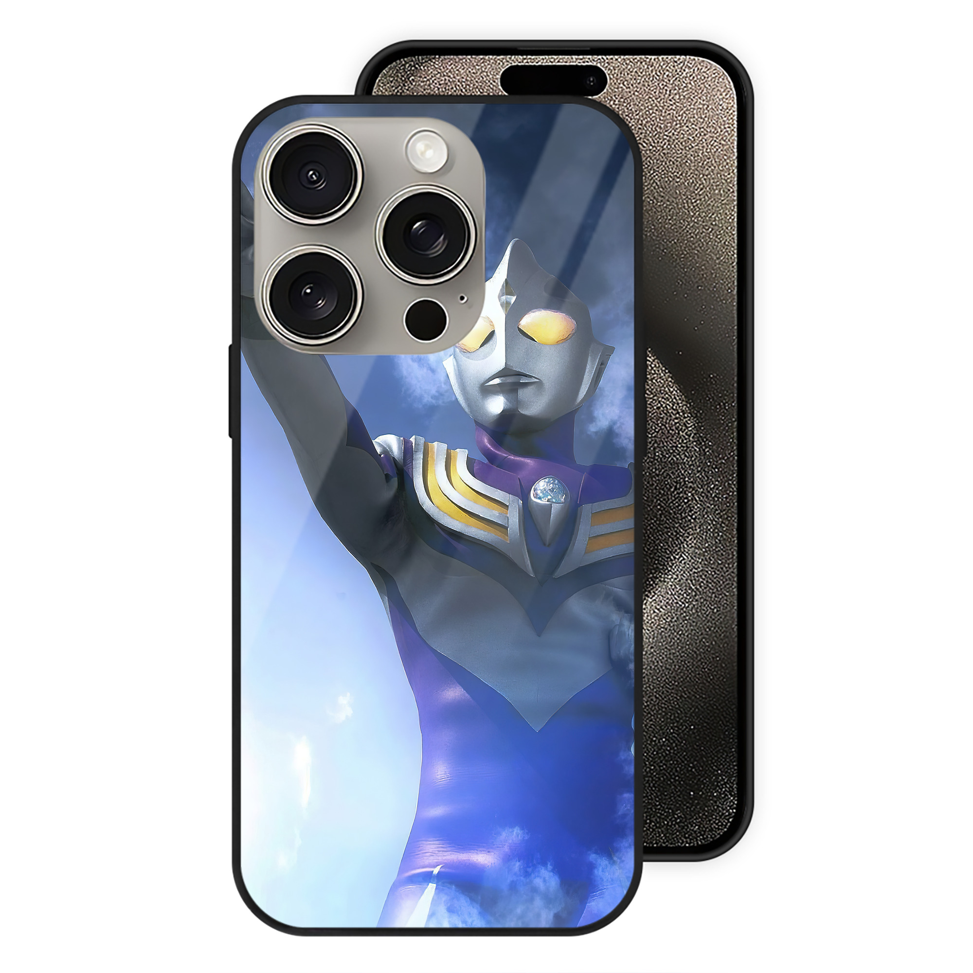 （画像用） ウルトラマン Ultraman 【iPhone15Pro対応】スマホケース 耐衝撃＆黄変防止 背面ガラス