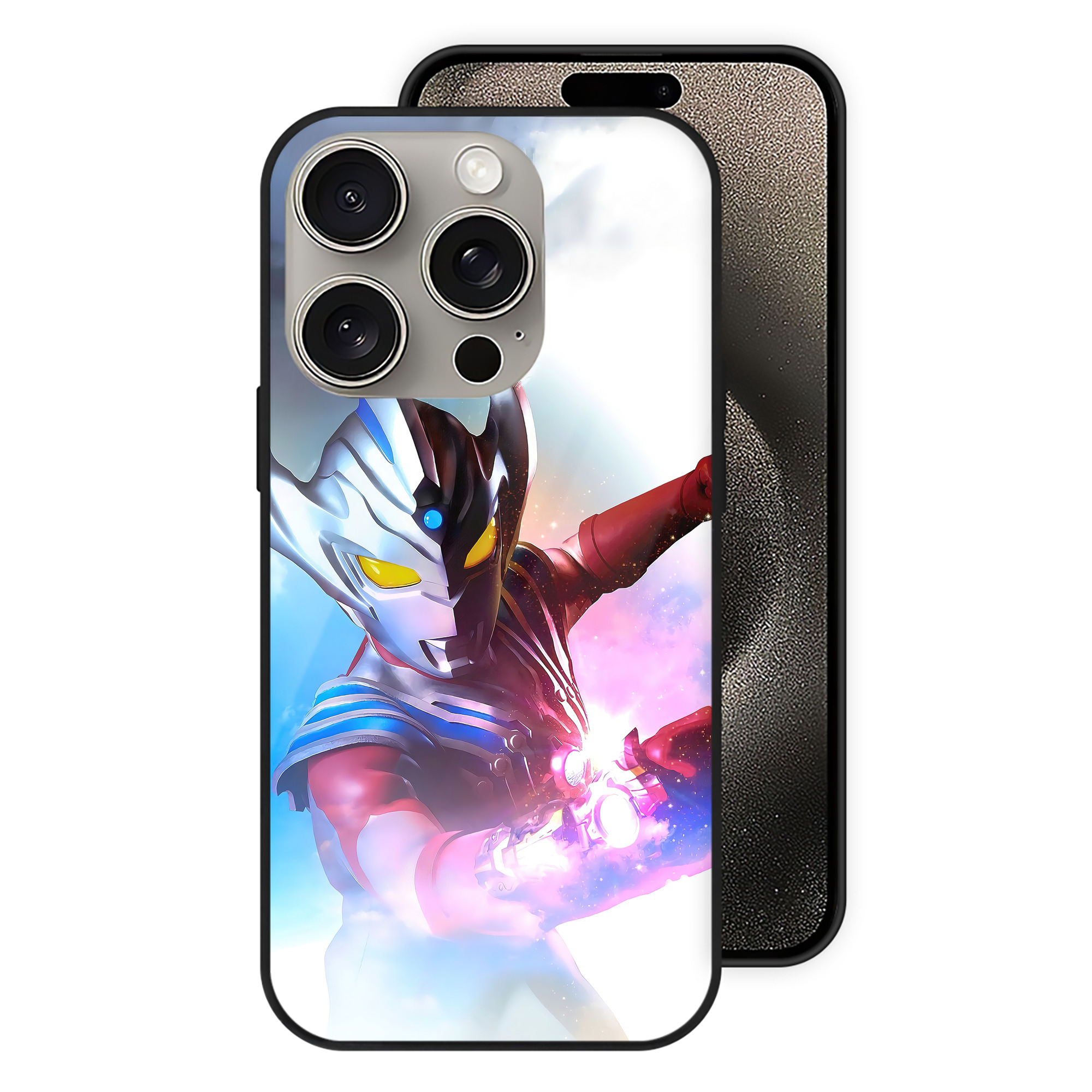 （画像用） ウルトラマン Ultraman 【iPhone15Pro対応】スマホケース 耐衝撃＆黄変防止 背面ガラス