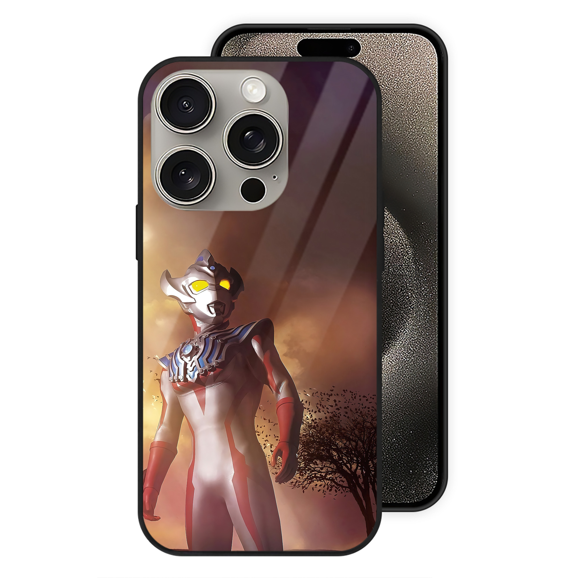 （画像用） ウルトラマン Ultraman 【iPhone15Pro対応】スマホケース 耐衝撃＆黄変防止 背面ガラス