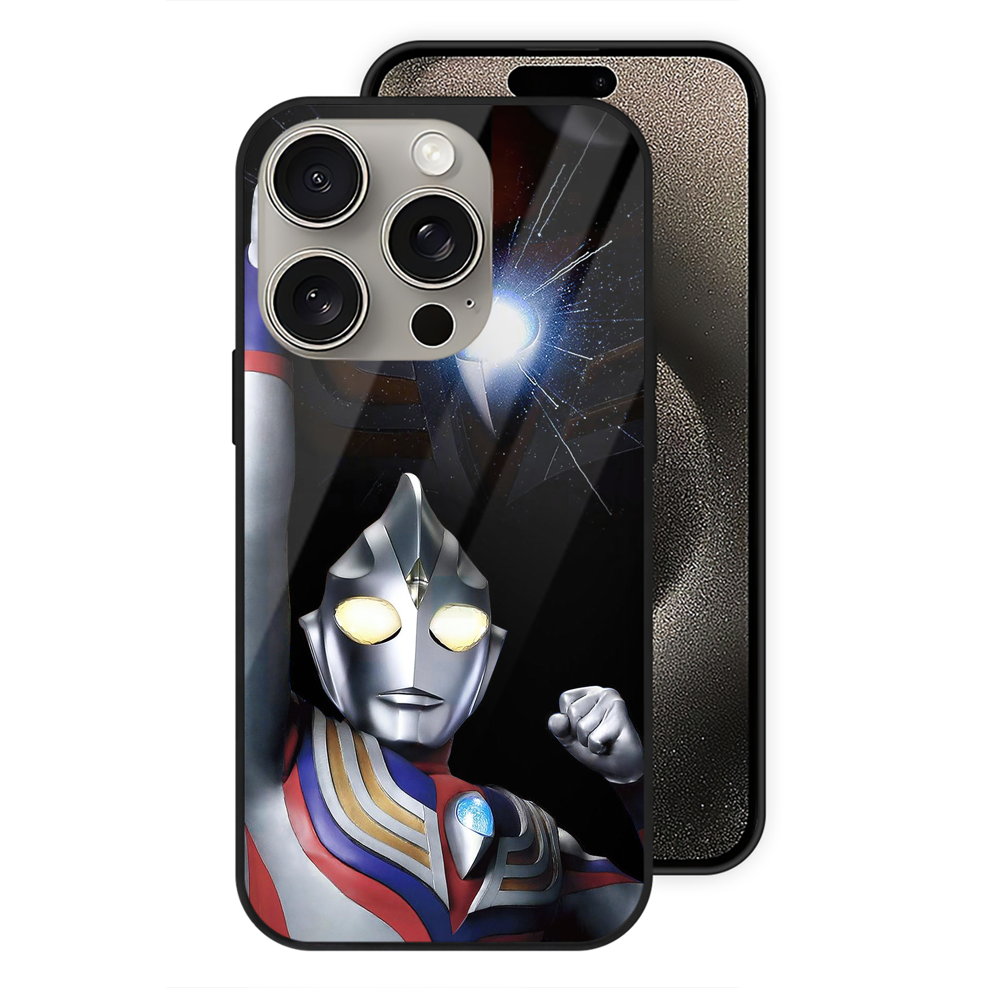 （画像用） ウルトラマン Ultraman 【iPhone15Pro対応】スマホケース 耐衝撃＆黄変防止 背面ガラス