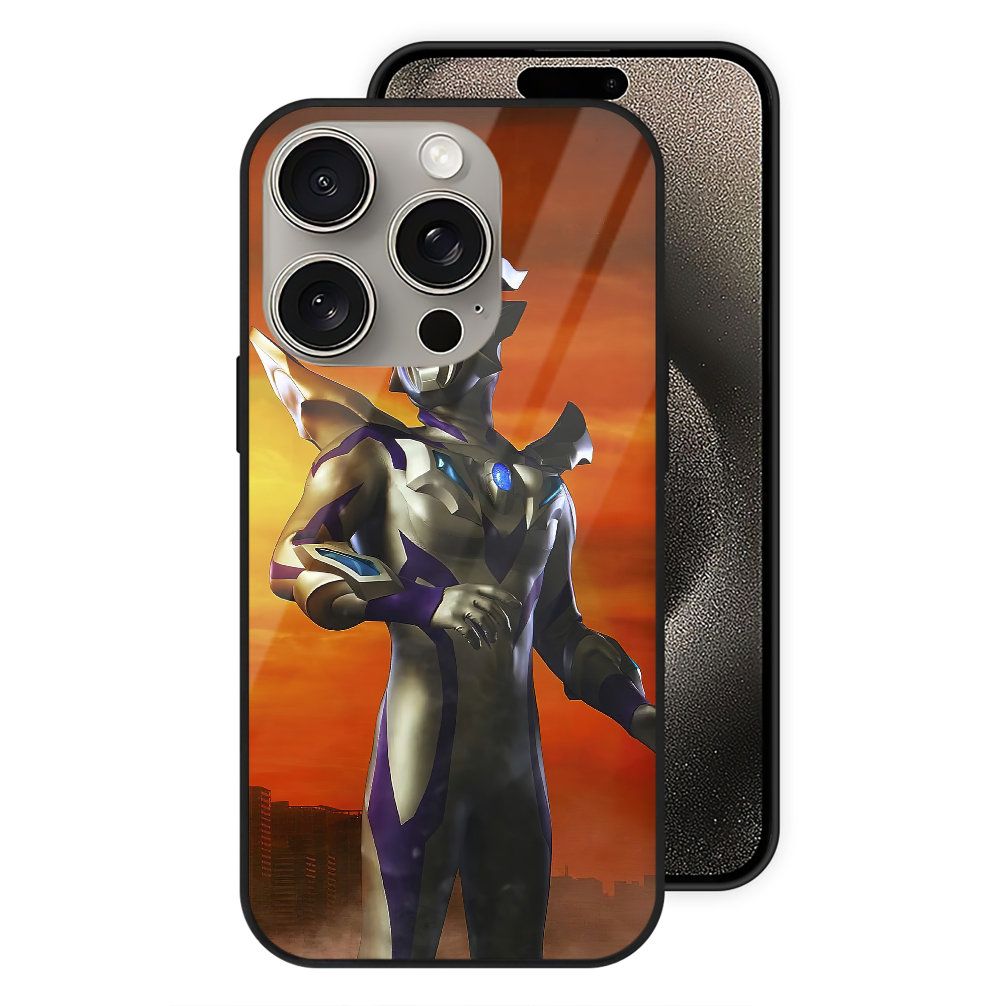 （画像用） ウルトラマン Ultraman 【iPhone15Pro対応】スマホケース 耐衝撃＆黄変防止 背面ガラス