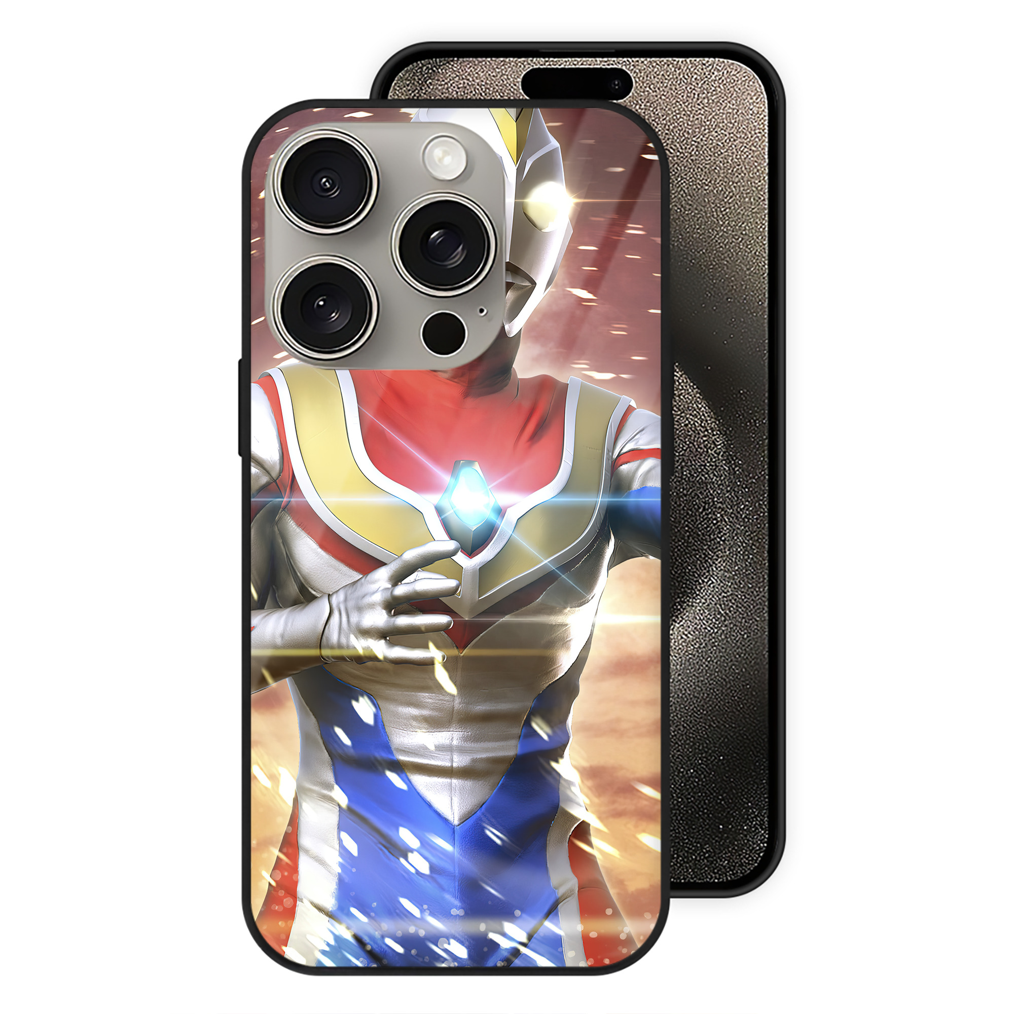 （画像用） ウルトラマン Ultraman 【iPhone15Pro対応】スマホケース 耐衝撃＆黄変防止 背面ガラス