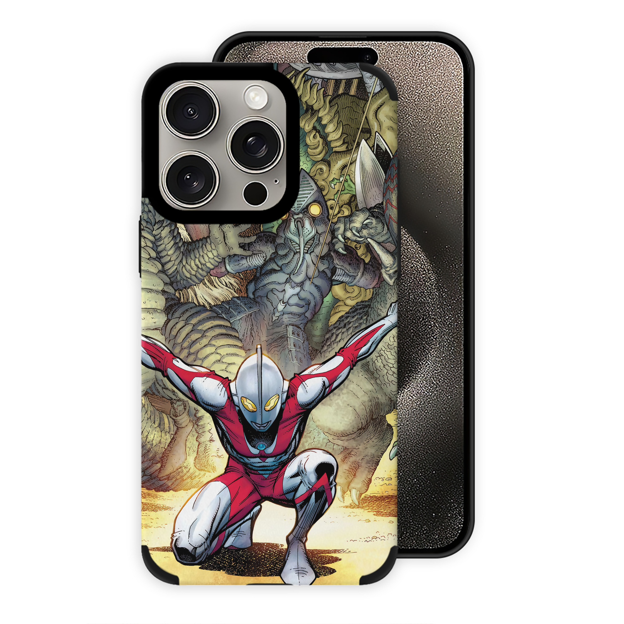 （画像用） ウルトラマン Ultraman 【iPhone15ProMax対応】 PUレザー スマホケース 耐衝撃＆黄変防止