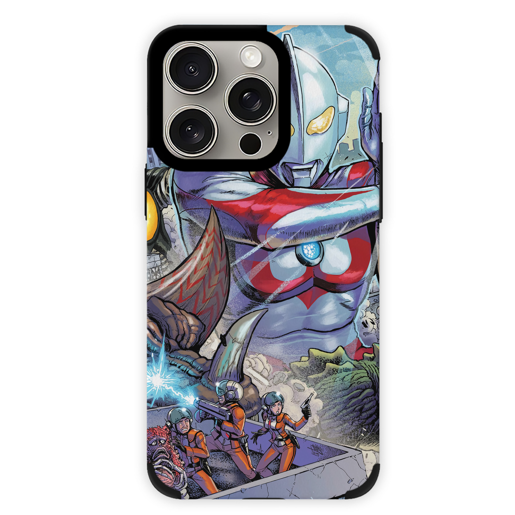 （画像用） ウルトラマン Ultraman 【iPhone15ProMax対応】 PUレザー スマホケース 耐衝撃＆黄変防止