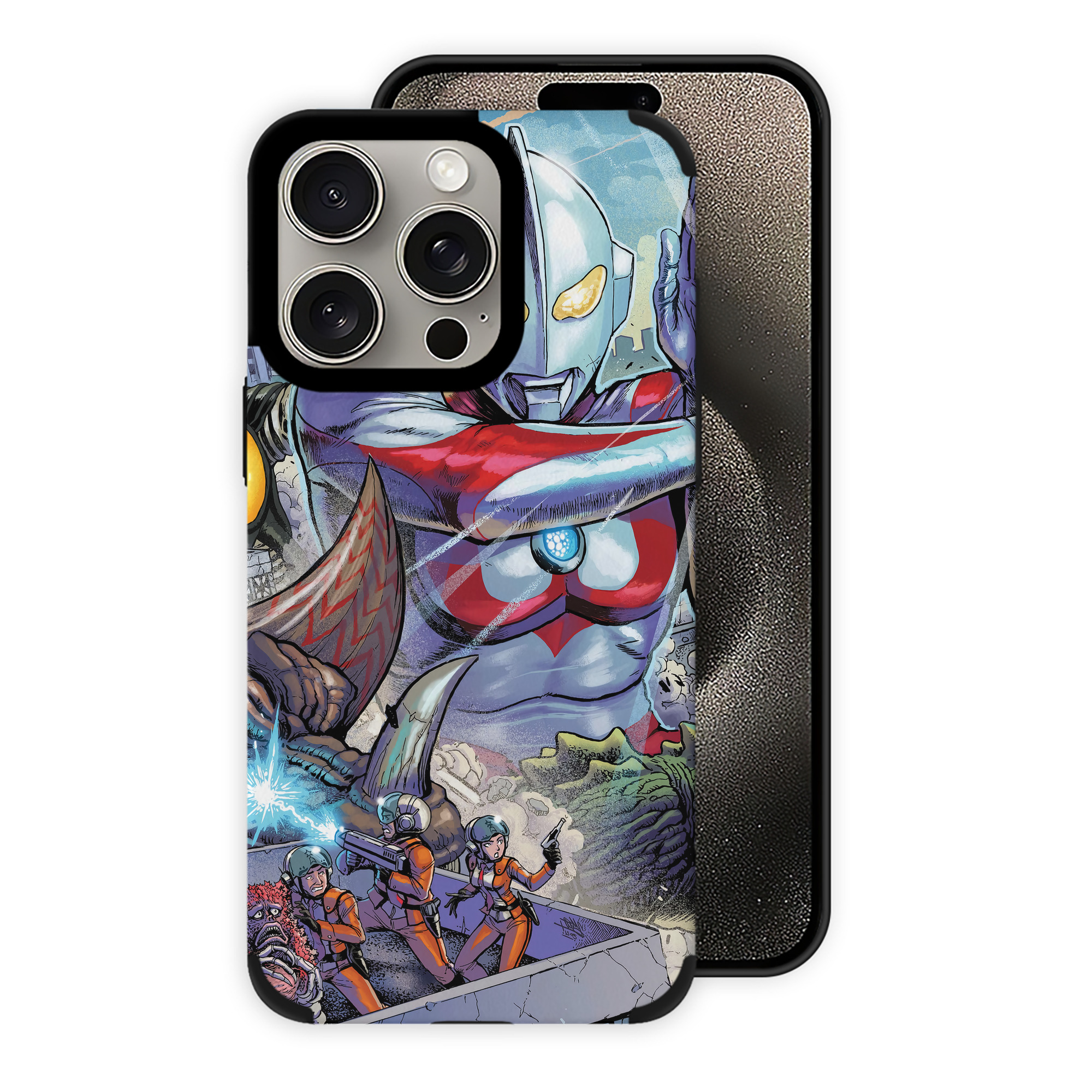 （画像用） ウルトラマン Ultraman 【iPhone15ProMax対応】 PUレザー スマホケース 耐衝撃＆黄変防止