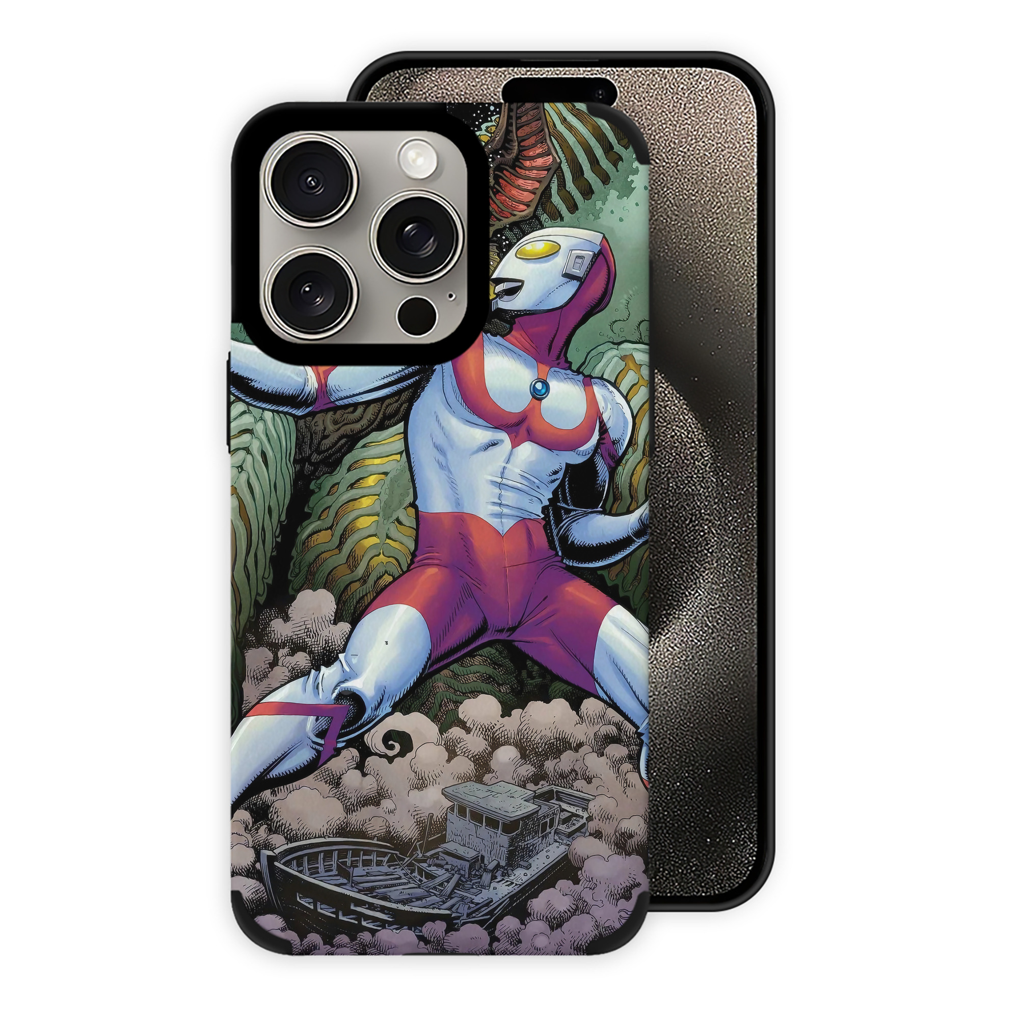 （画像用） ウルトラマン Ultraman 【iPhone15ProMax対応】 PUレザー スマホケース 耐衝撃＆黄変防止