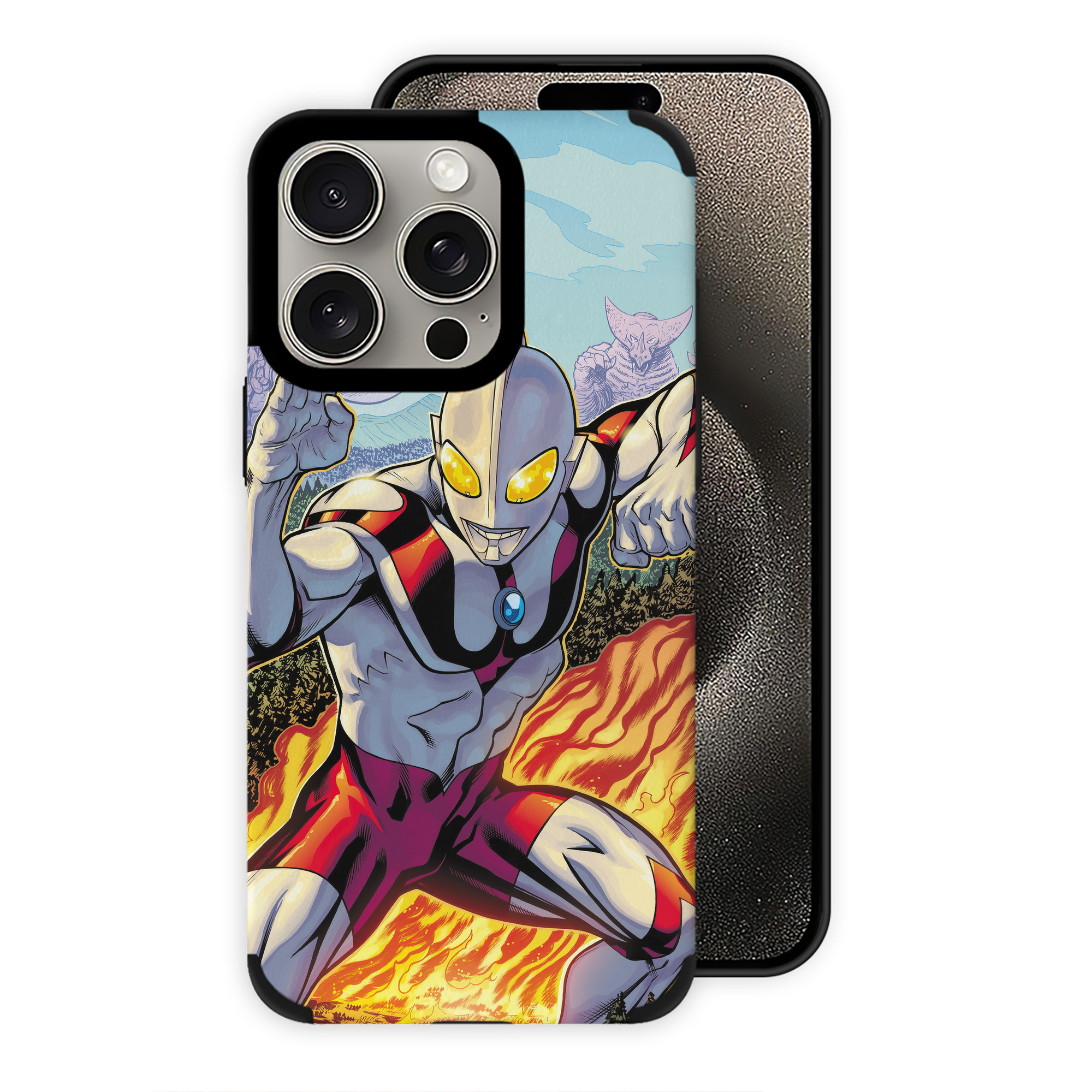 （画像用） ウルトラマン Ultraman 【iPhone15ProMax対応】 PUレザー スマホケース 耐衝撃＆黄変防止