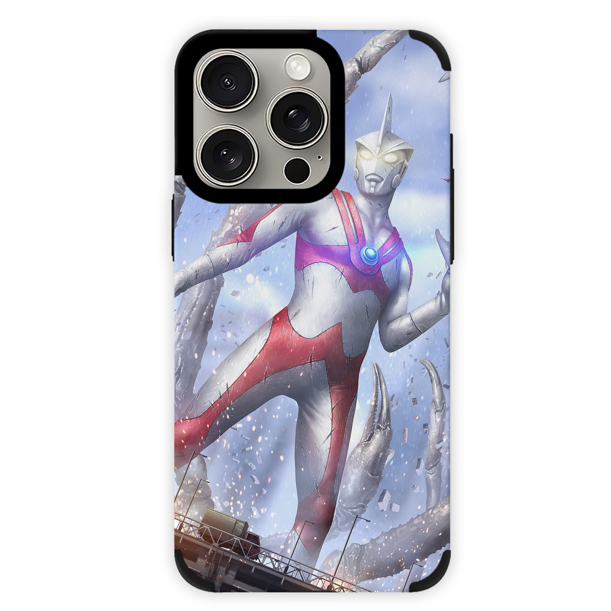 （画像用） ウルトラマン Ultraman 【iPhone15ProMax対応】 PUレザー スマホケース 耐衝撃＆黄変防止