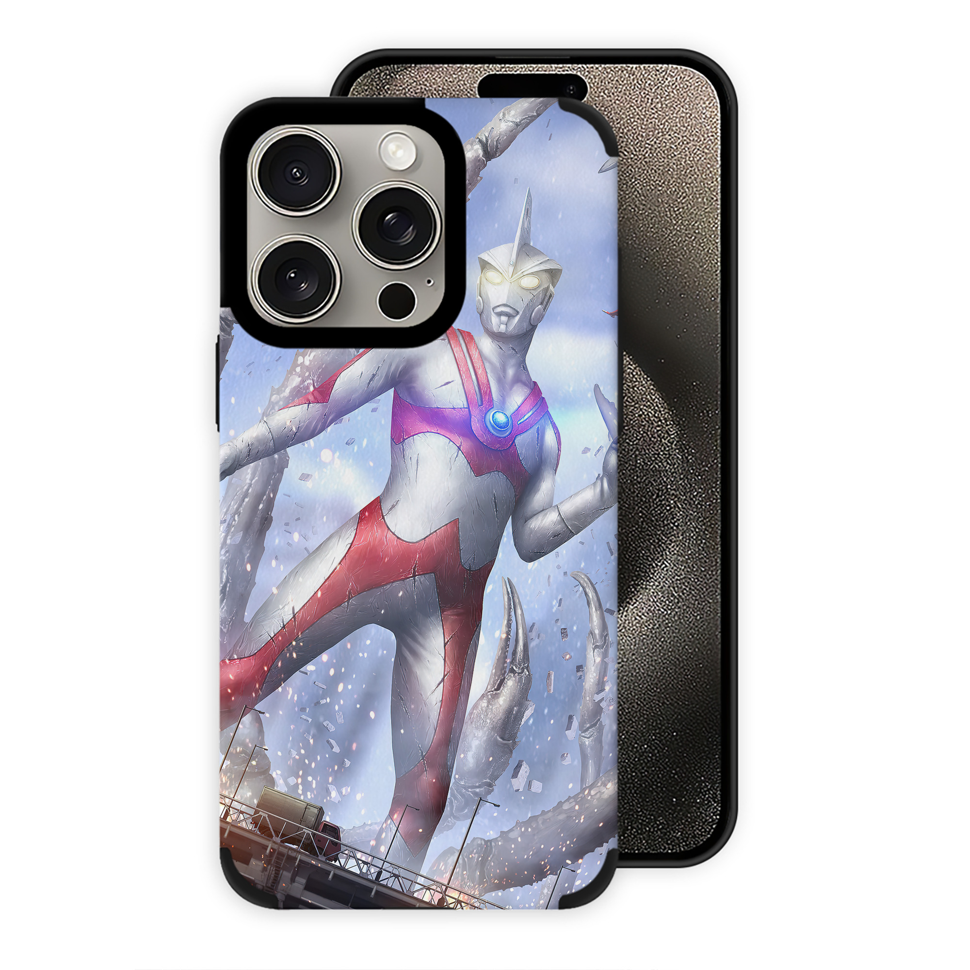 （画像用） ウルトラマン Ultraman 【iPhone15ProMax対応】 PUレザー スマホケース 耐衝撃＆黄変防止