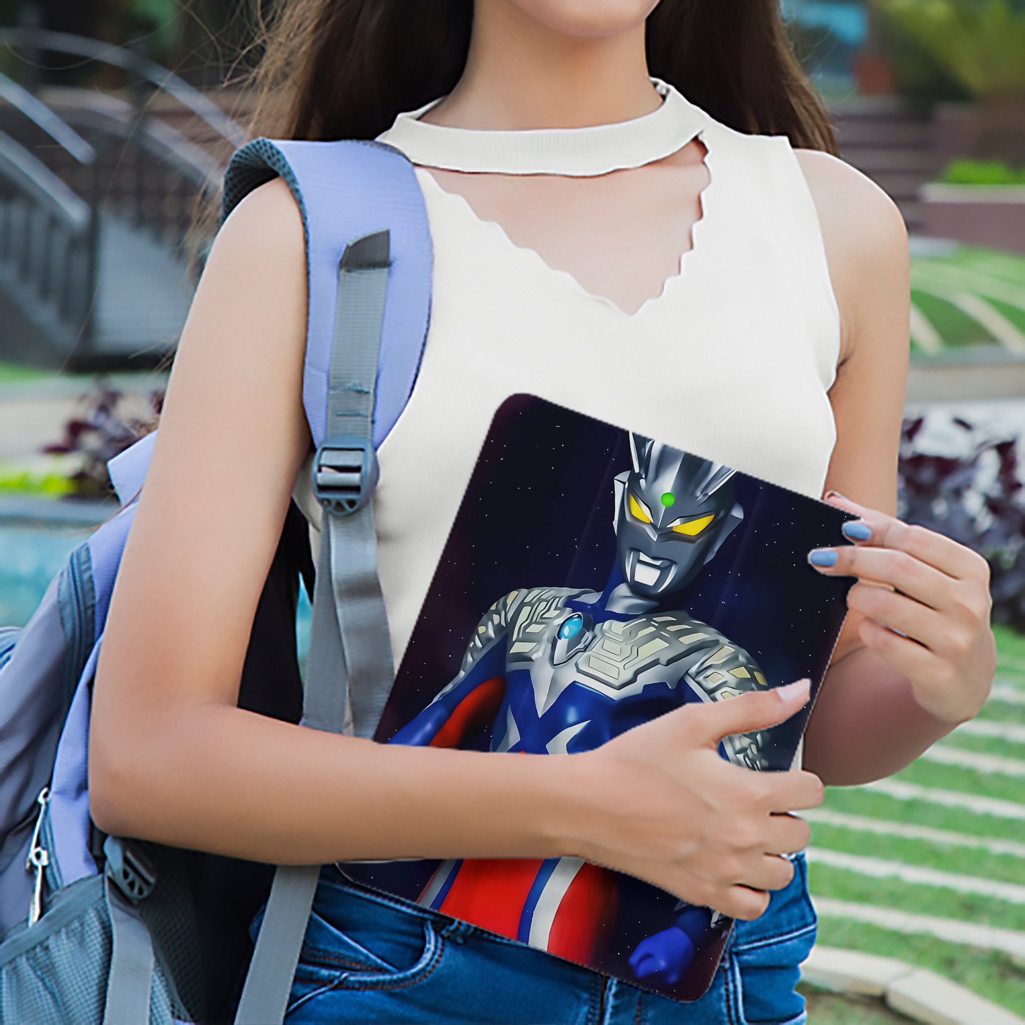ウルトラマン Ultraman IPad ケース ペン収納付き 三つ折りスタンド PUレザー×シリコン 対応機種9.5/10.5/10.9インチ