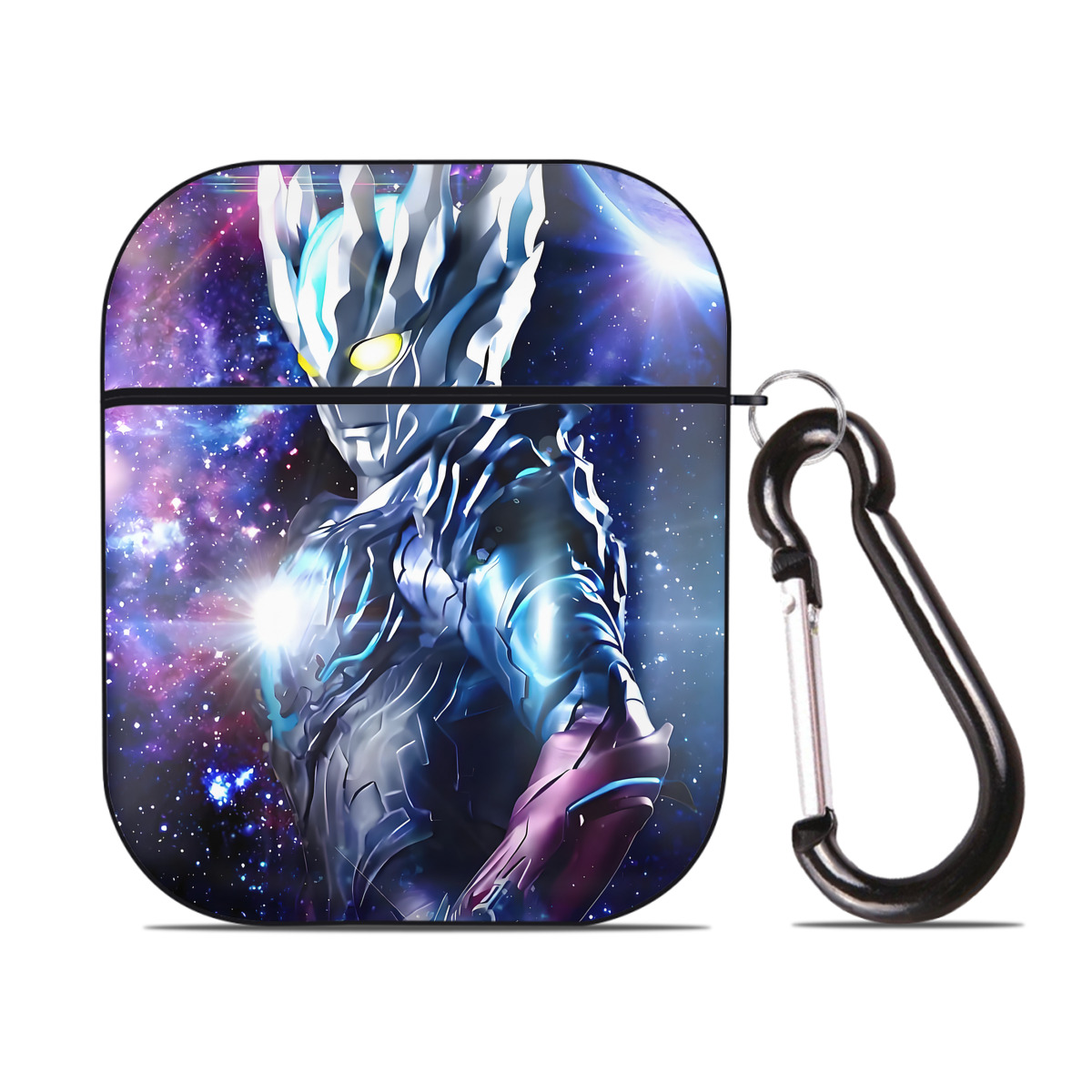 （画像用） ウルトラマン Ultraman AirPods 第2世代保護ケース ハードシェル ブラック 耐衝撃・防指紋・カラビナ付き