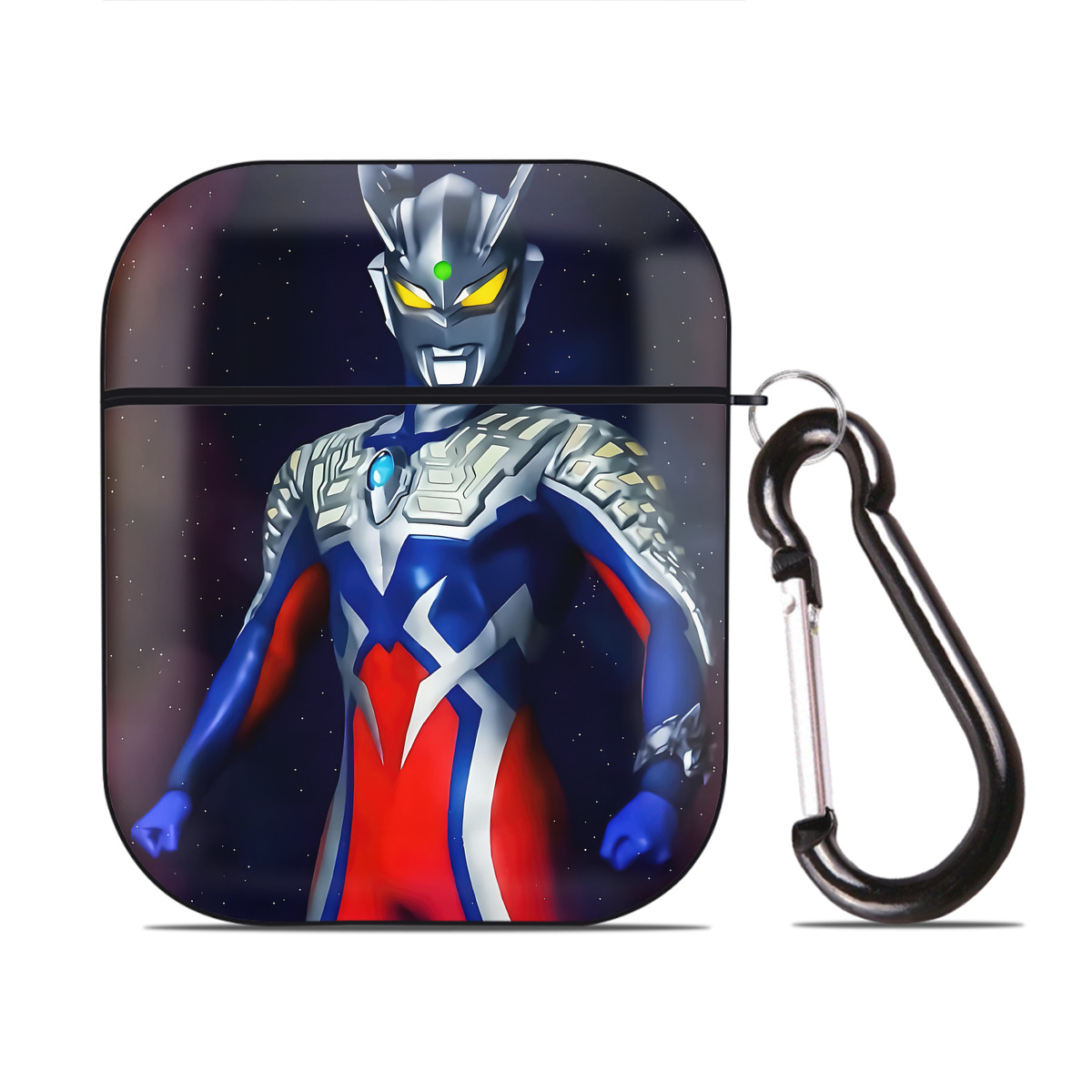 （画像用） ウルトラマン Ultraman AirPods 第2世代保護ケース ハードシェル ブラック 耐衝撃・防指紋・カラビナ付き