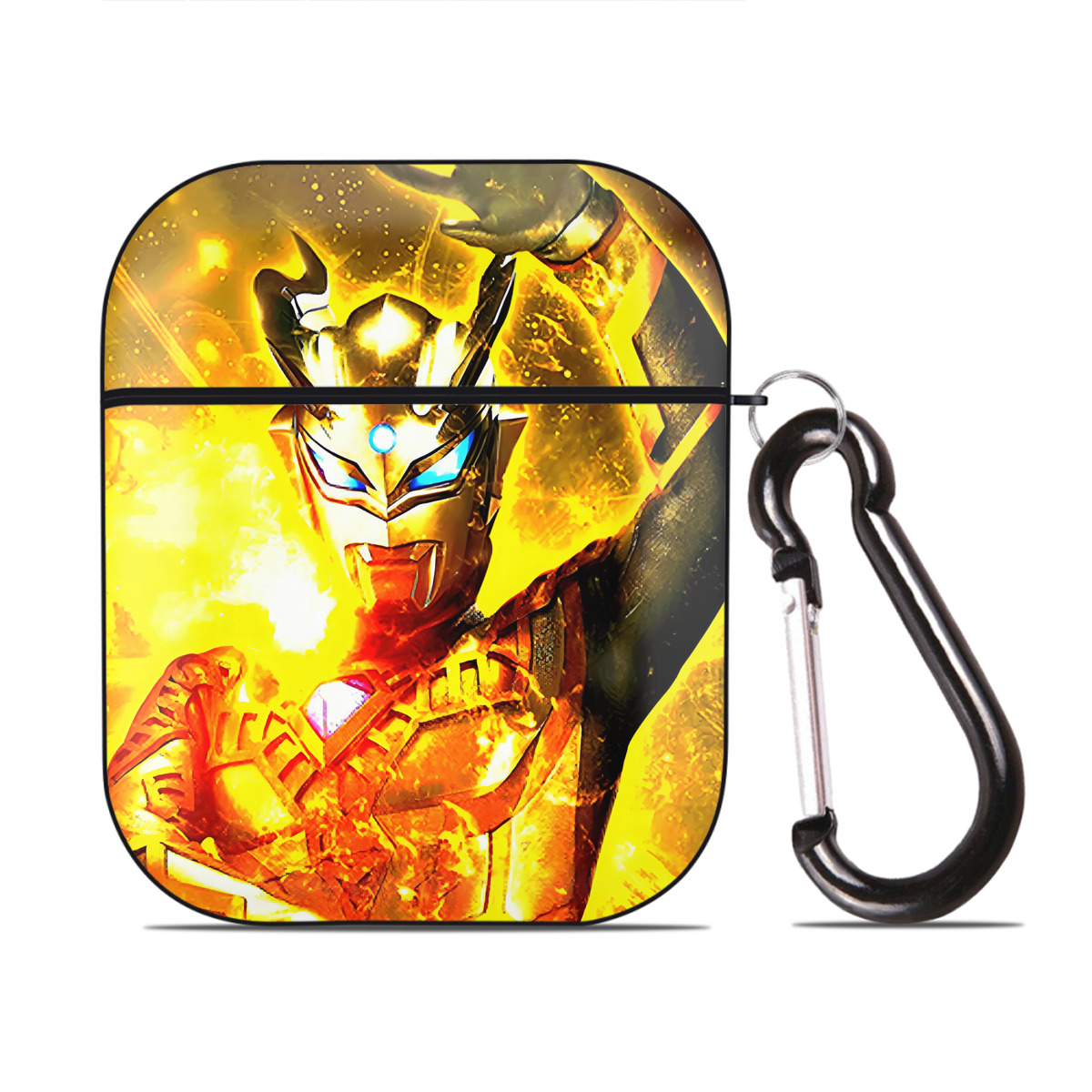 （画像用） ウルトラマン Ultraman AirPods 第2世代保護ケース ハードシェル ブラック 耐衝撃・防指紋・カラビナ付き