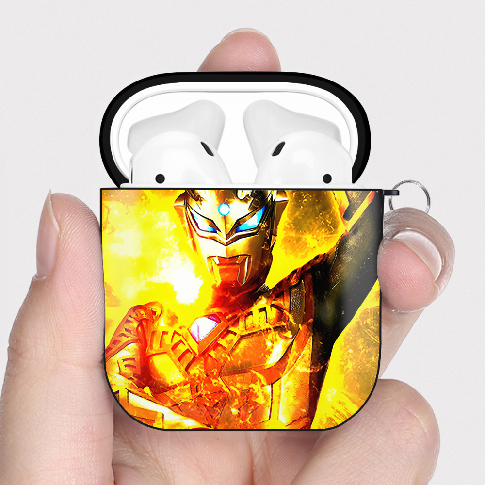 （画像用） ウルトラマン Ultraman AirPods 第2世代保護ケース ハードシェル ブラック 耐衝撃・防指紋・カラビナ付き