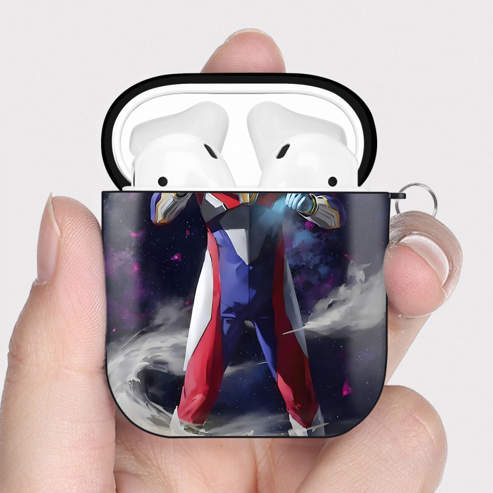 （画像用） ウルトラマン Ultraman AirPods 第2世代保護ケース ハードシェル ブラック 耐衝撃・防指紋・カラビナ付き