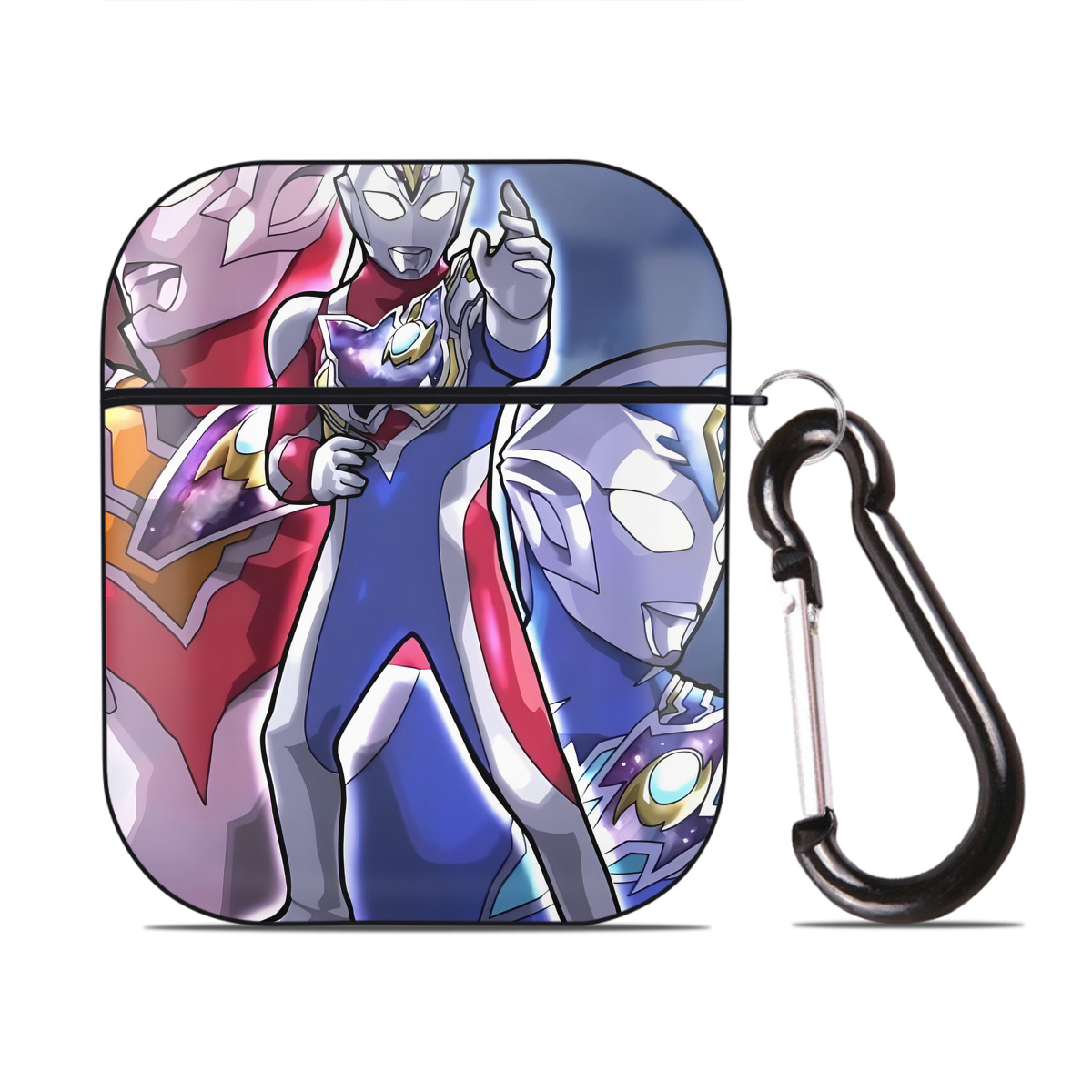 （画像用） ウルトラマン Ultraman AirPods 第2世代保護ケース ハードシェル ブラック 耐衝撃・防指紋・カラビナ付き